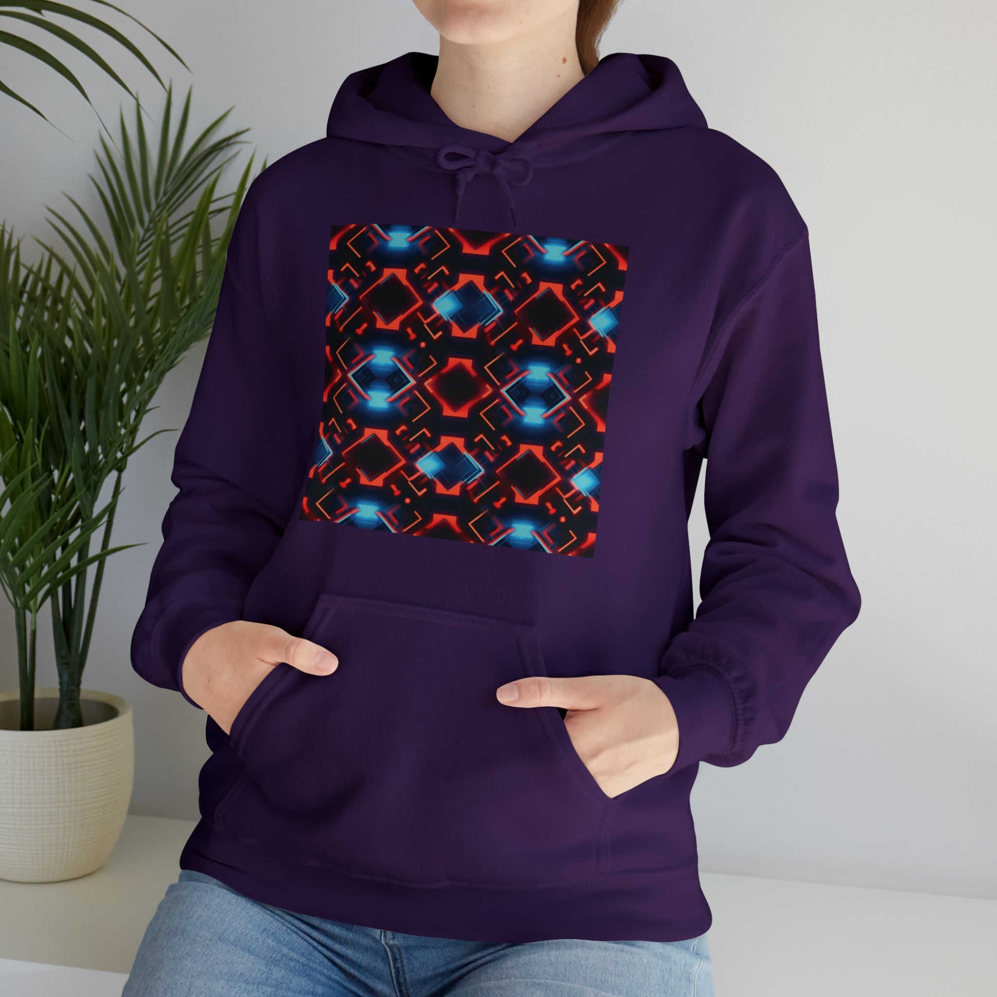 Unisex Heavy Blend™ Hooded Sweatshirt - Abstract Neon Designs 07