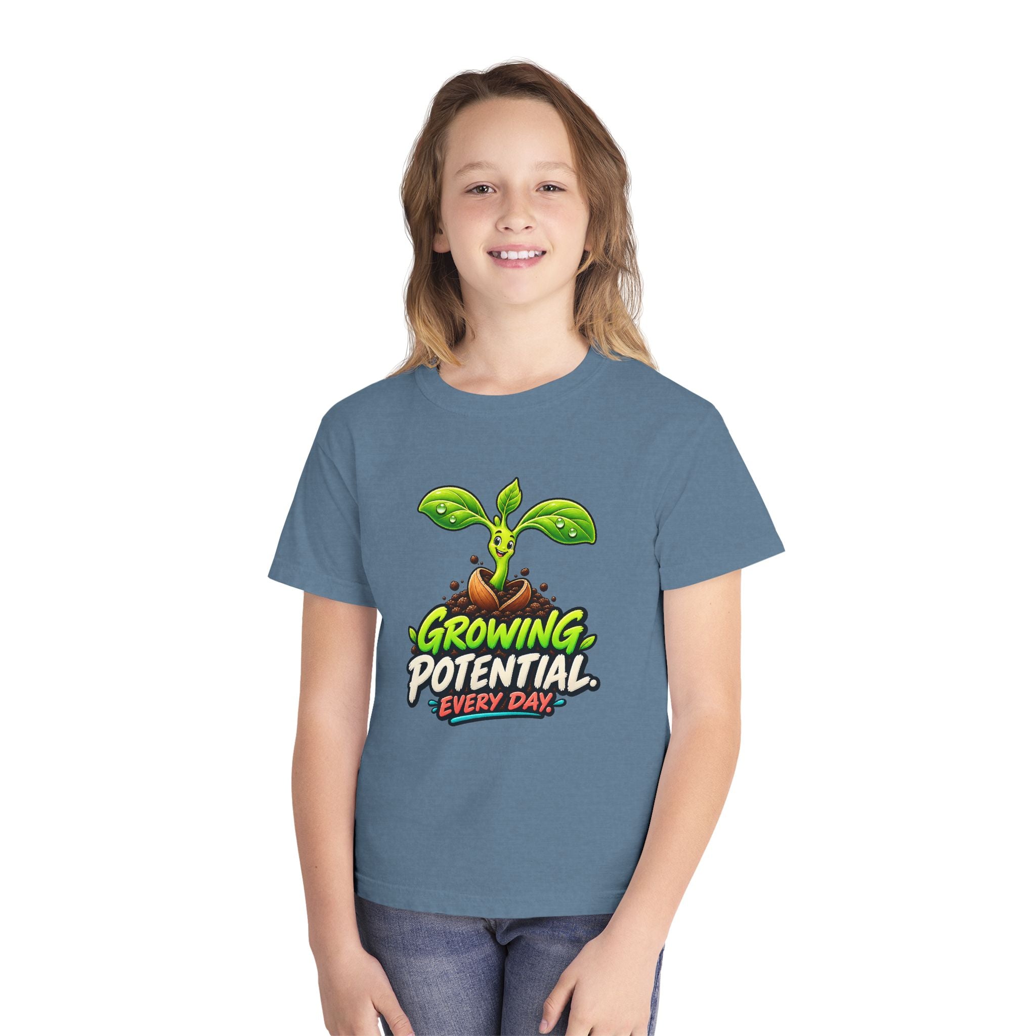 Youth Midweight Cotton Tee - Growing Seedling