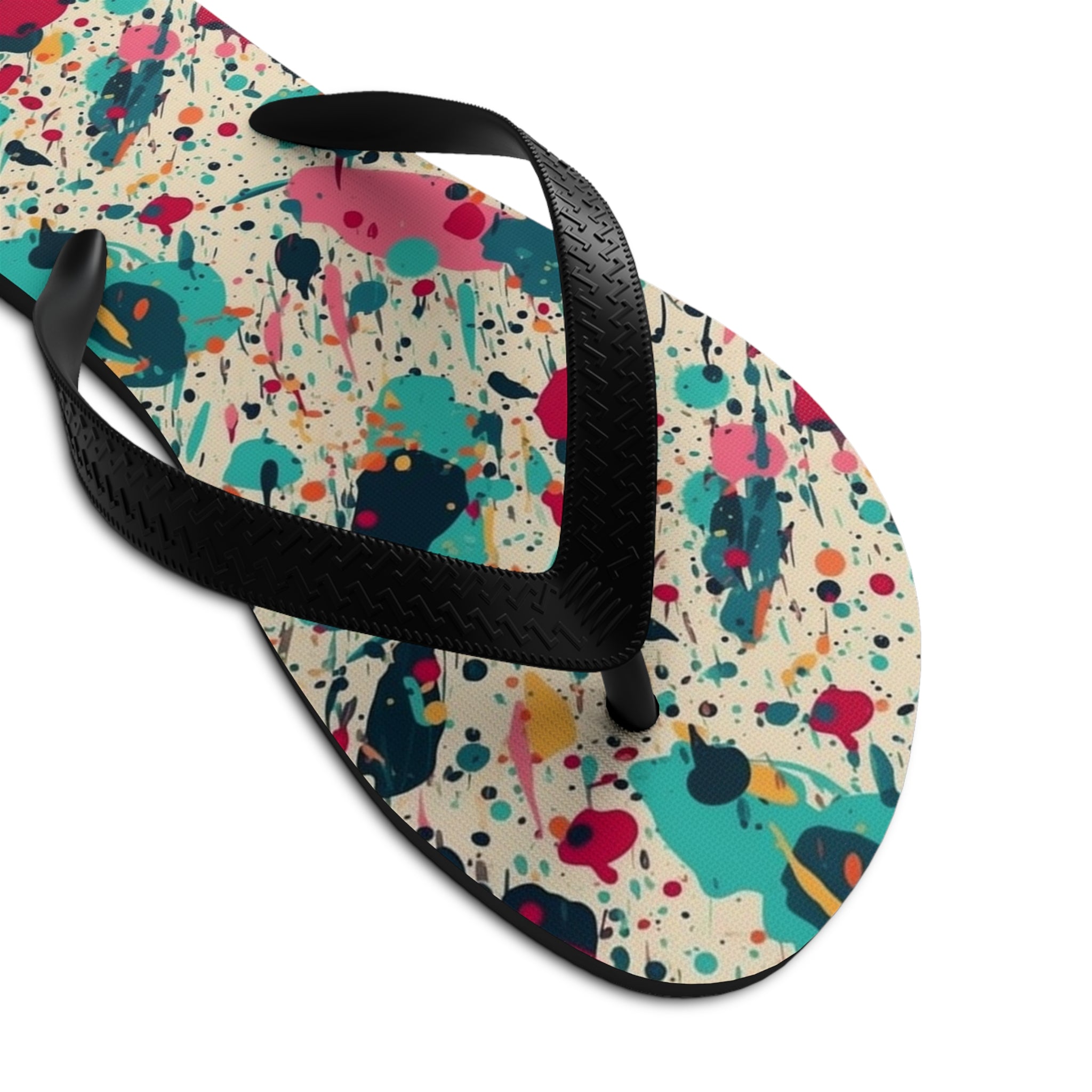 Unisex Flip-Flops (AOP) - Seamless Color Splatter Designs 08
