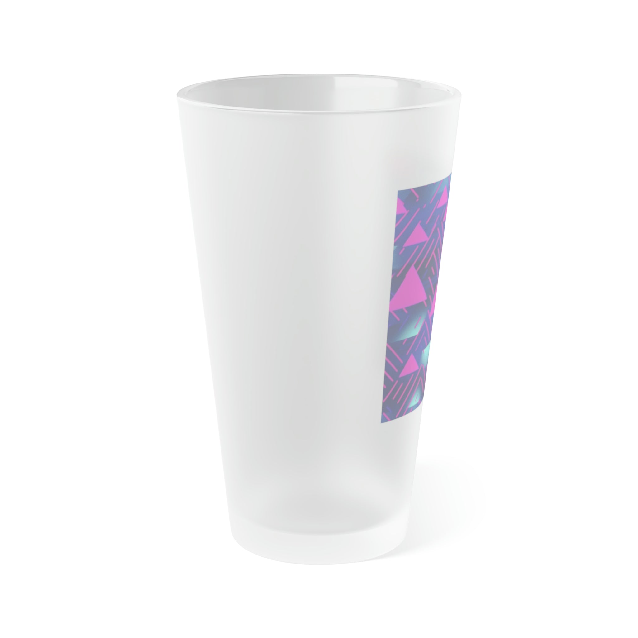 Frosted Pint Glass, 16oz - Vibrant Designs 01