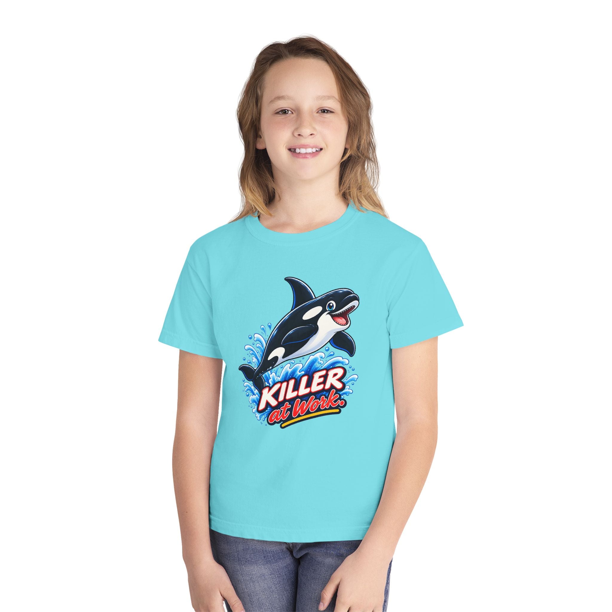 Youth Midweight Cotton Tee - Orca at Work