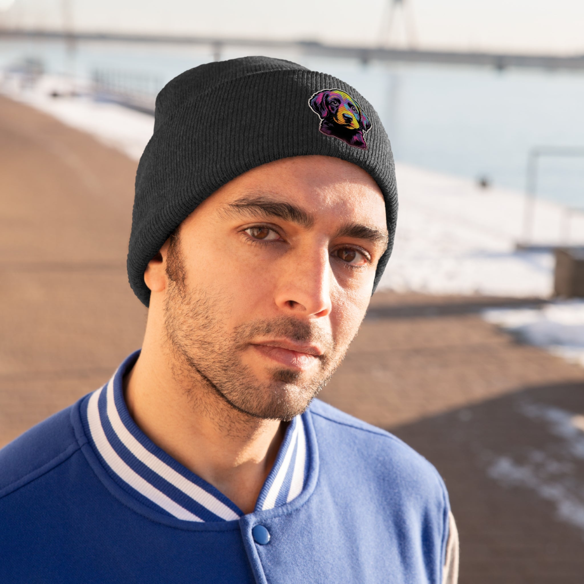 Knit Beanie - Puppy Pop Art 03