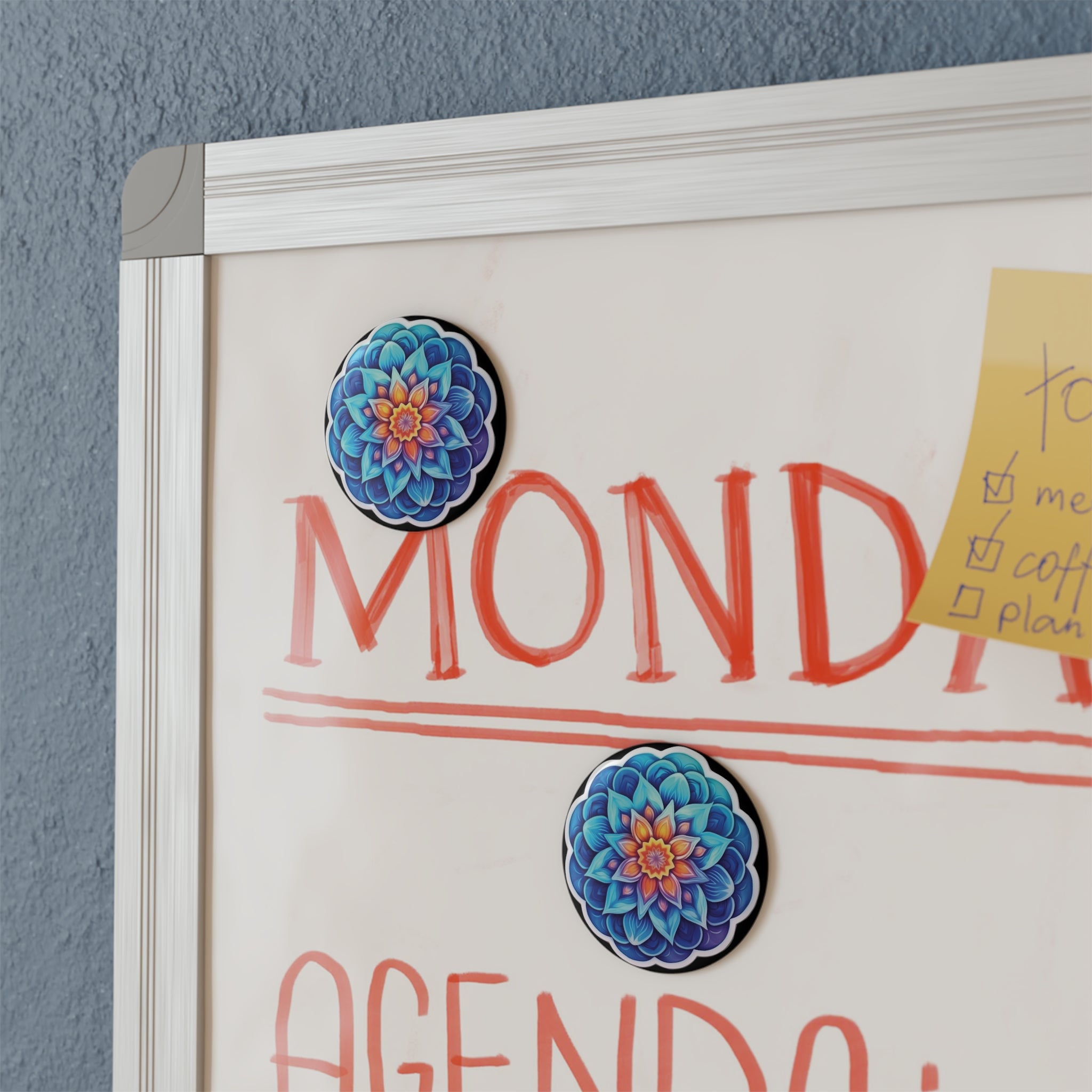 Button Magnet, Round (1 & 10 pcs) - Mandalas 10