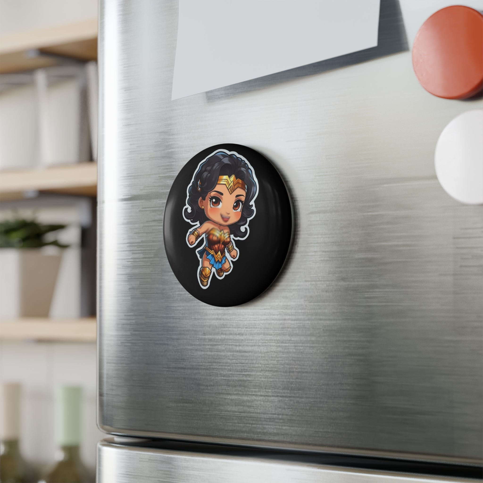 Button Magnet, Round (1 & 10 pcs) - Baby Wonder Woman 01
