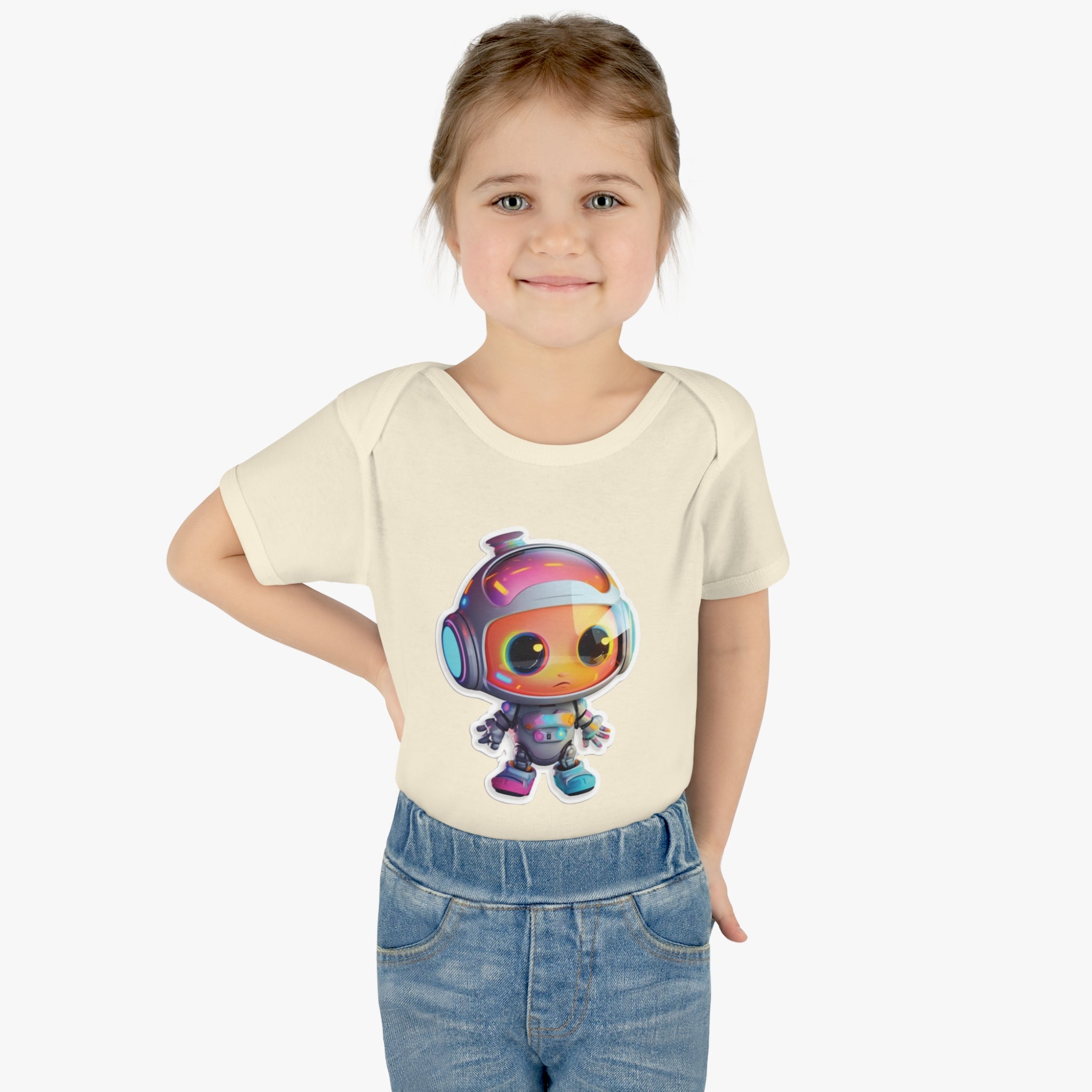 Infant Baby Rib Bodysuit - Botty, Robot Pop Art 03