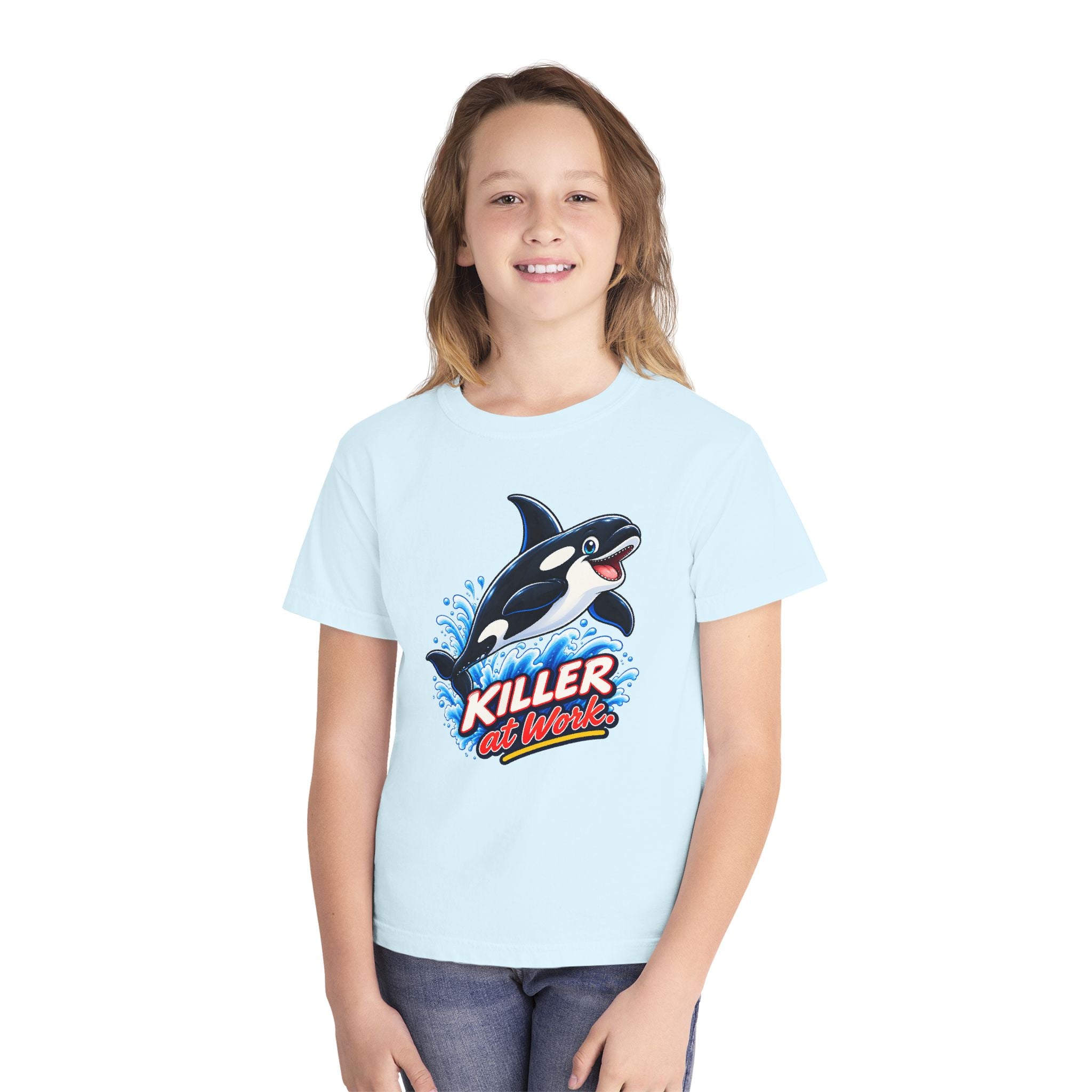 Youth Midweight Cotton Tee - Orca at Work