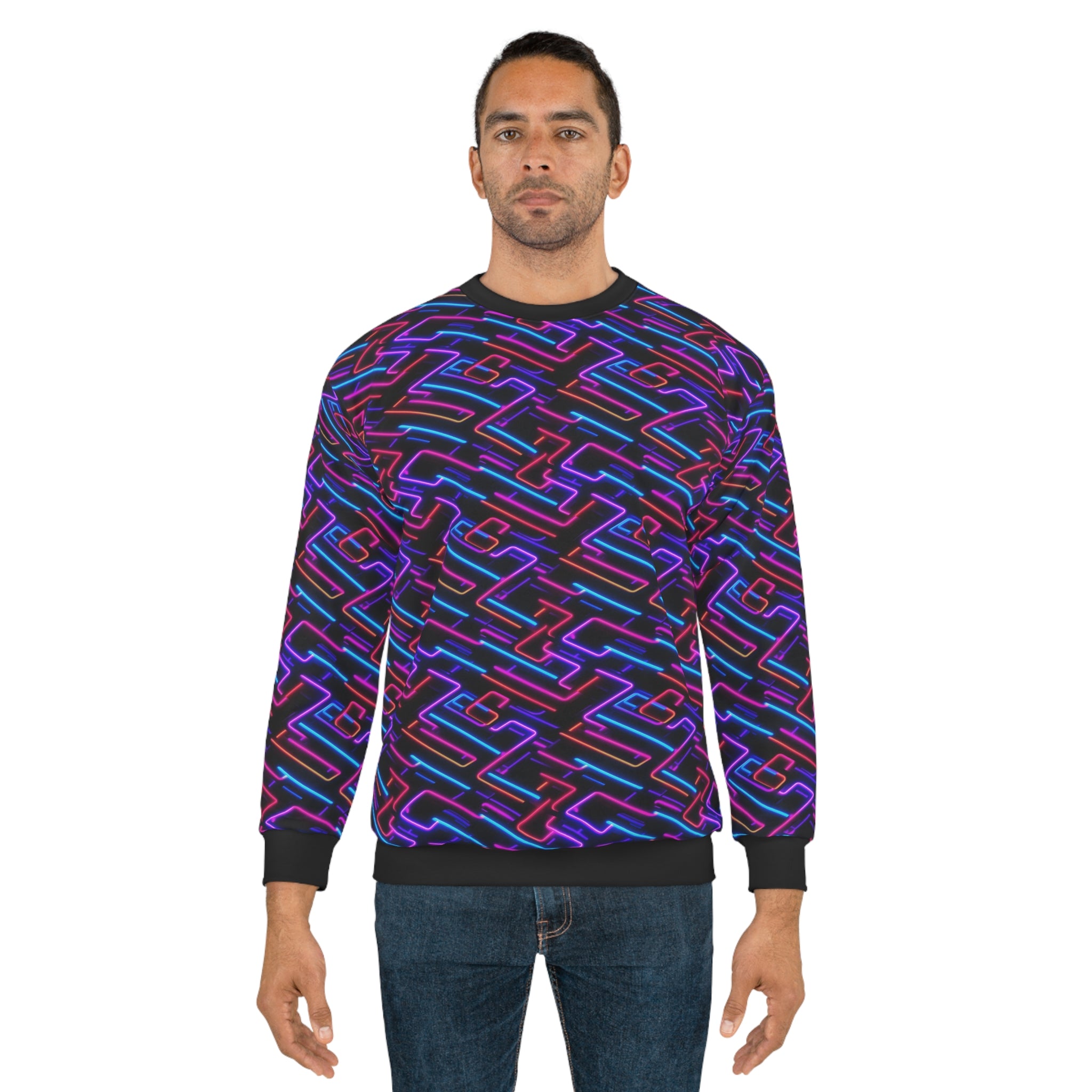 Unisex Sweatshirt (AOP) - Seamless Neon Designs 01