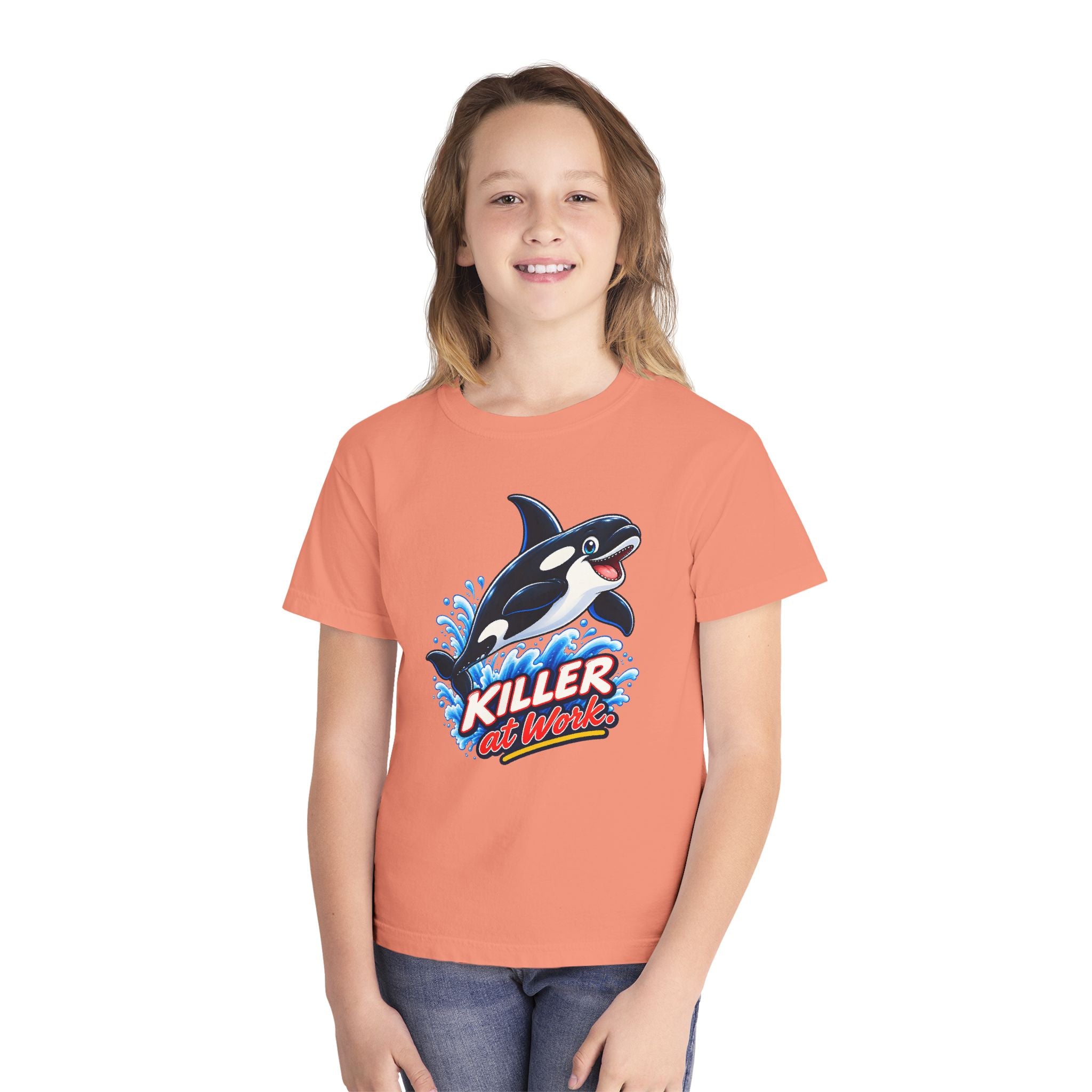 Youth Midweight Cotton Tee - Orca at Work
