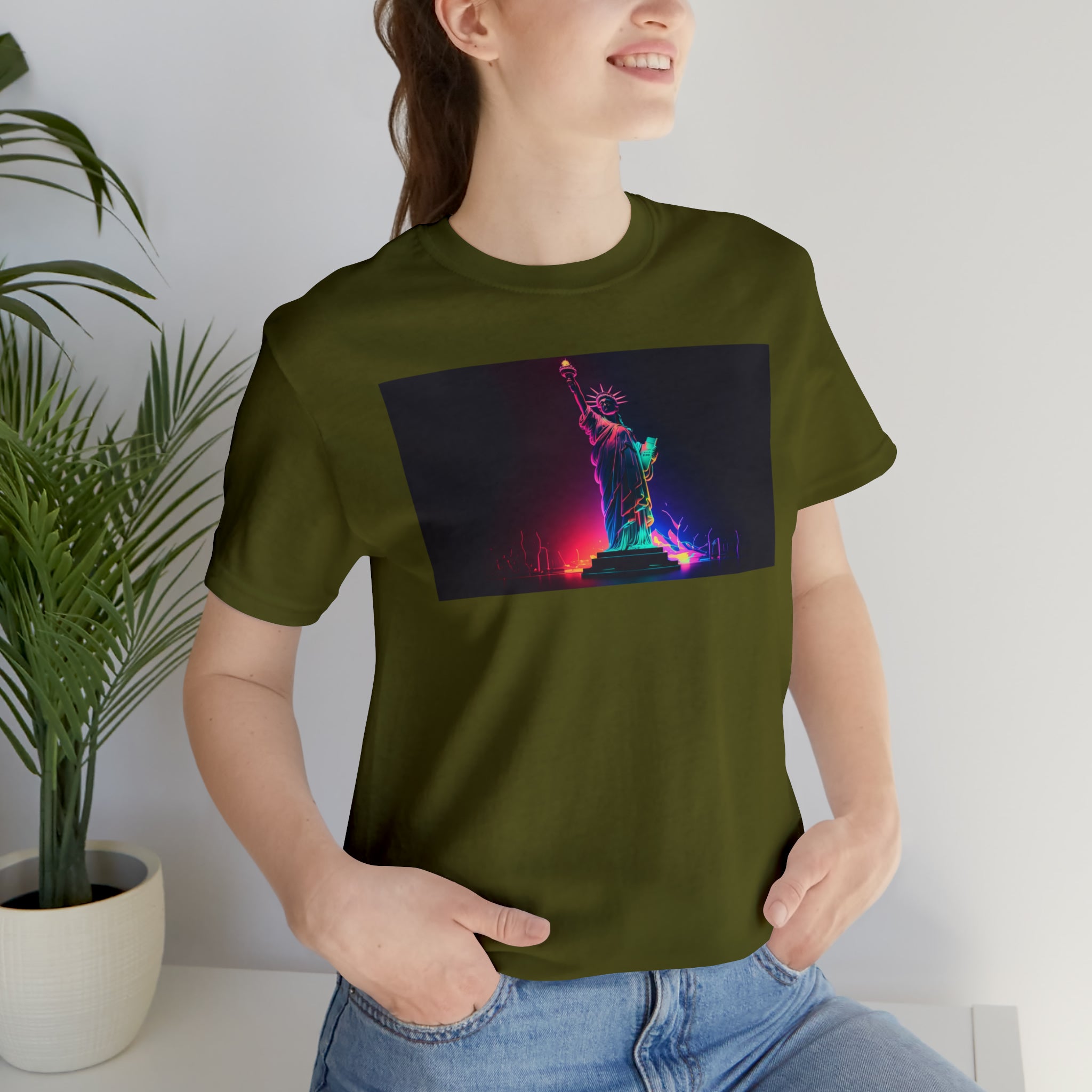 Unisex Jersey Short Sleeve Tee - Statue of Liberty, New York, USA