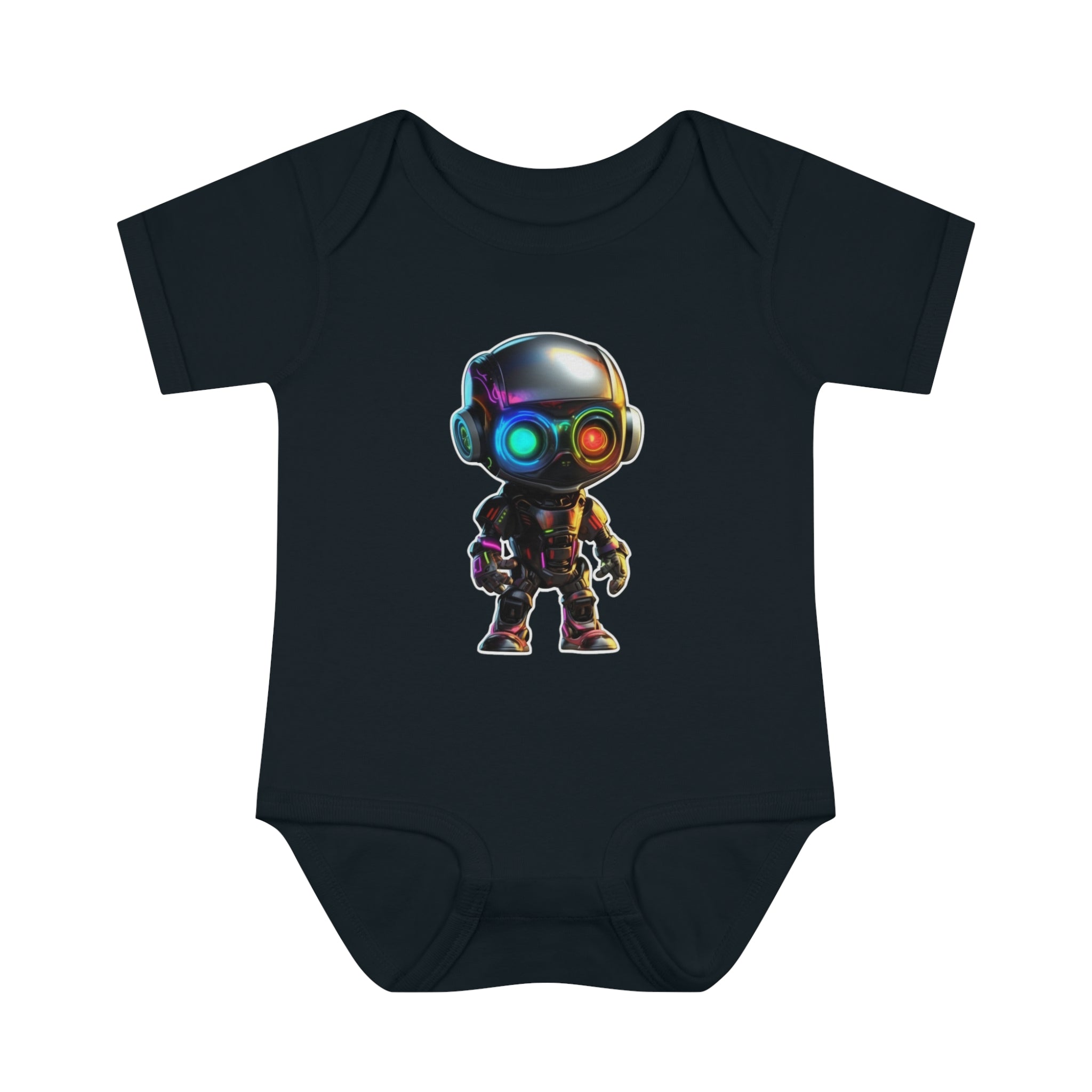 Infant Baby Rib Bodysuit - Byte, Robot Pop Art 06