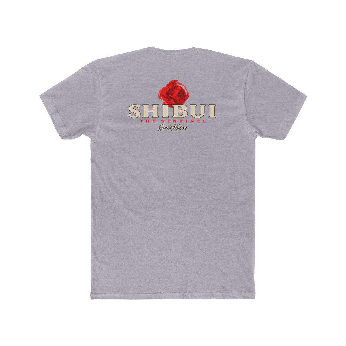 The Sentinel, a Shibui design, on a men's cotton crew tee