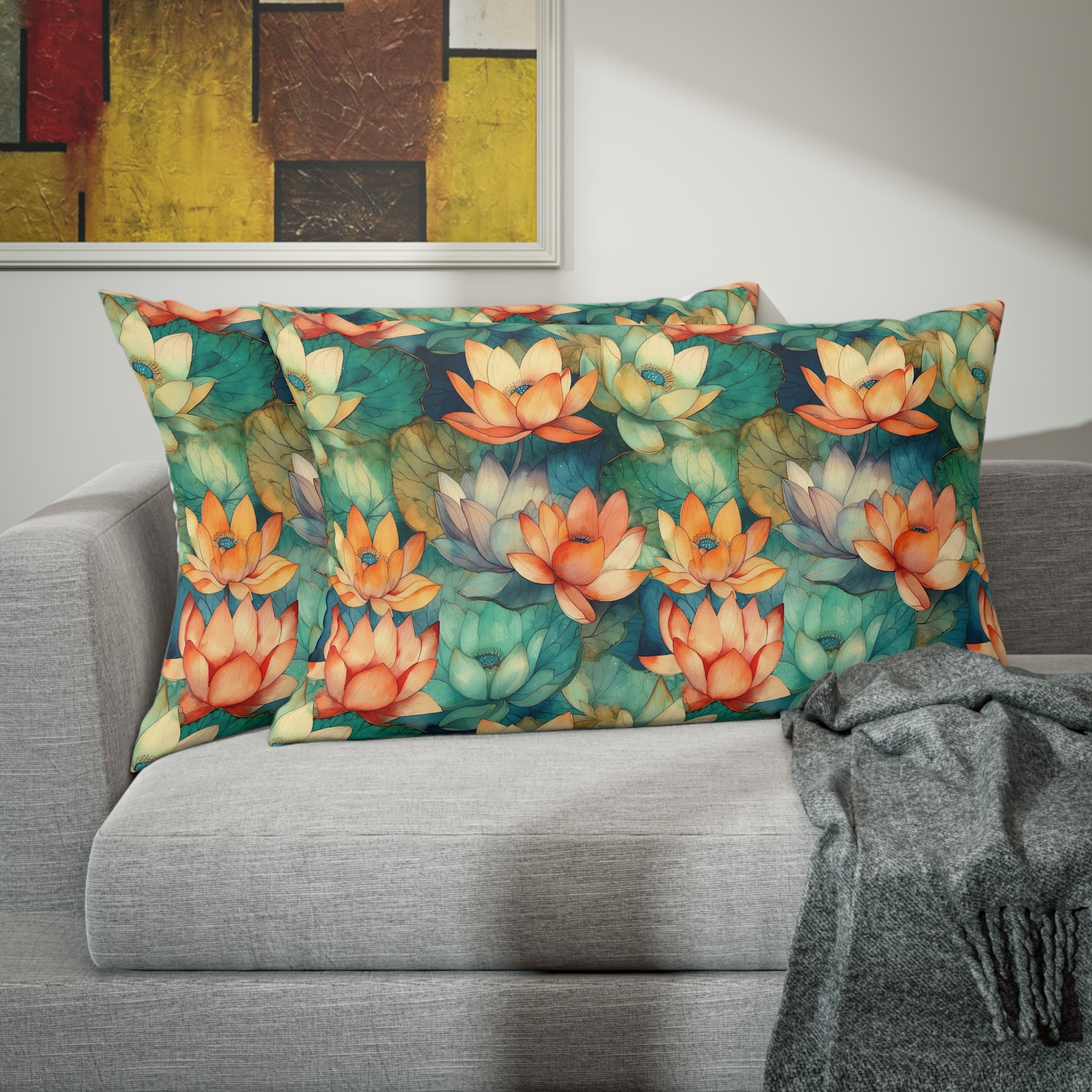 Pillow Sham (AOP) - Seamless Watercolor Designs 04