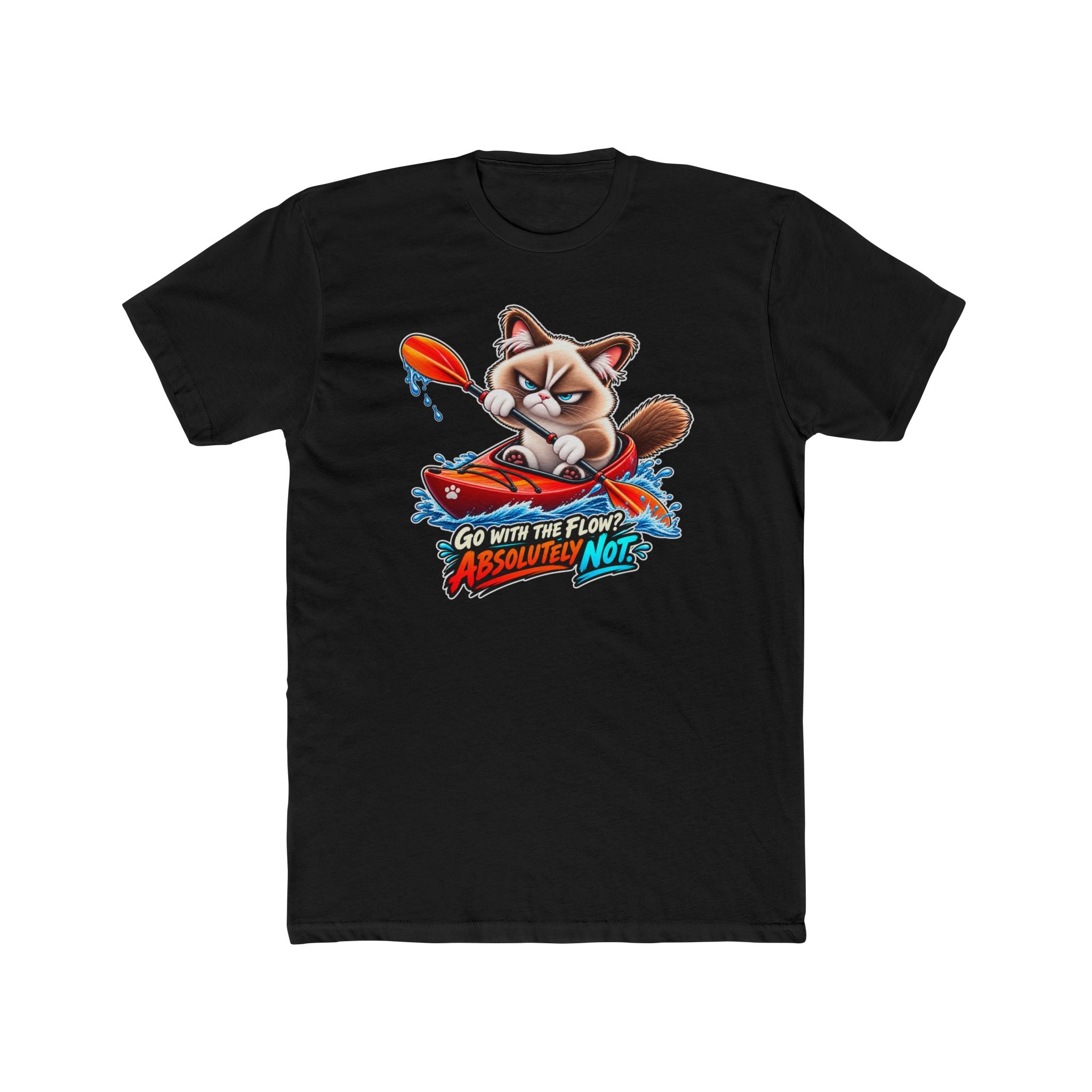 Men's Cotton Crew Tee - Grumpy Cats Collection - Kayaking