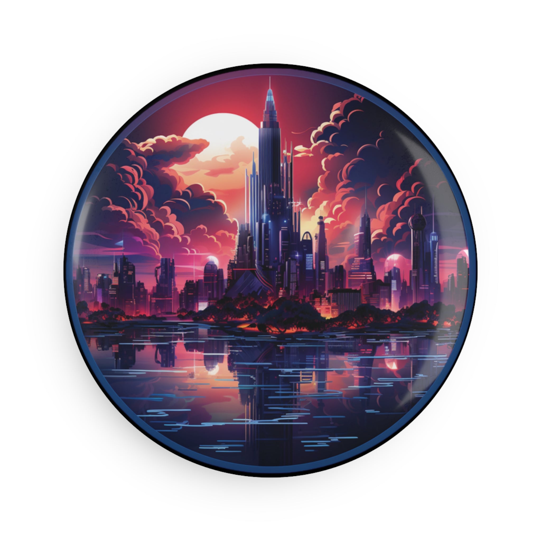 Button Magnet, Round (1 & 10 pcs) - Isometric City Designs 32
