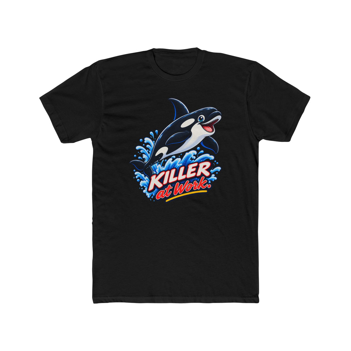 Men's Cotton Crew Tee - Science collection - Killer Whale (Orca) at Work