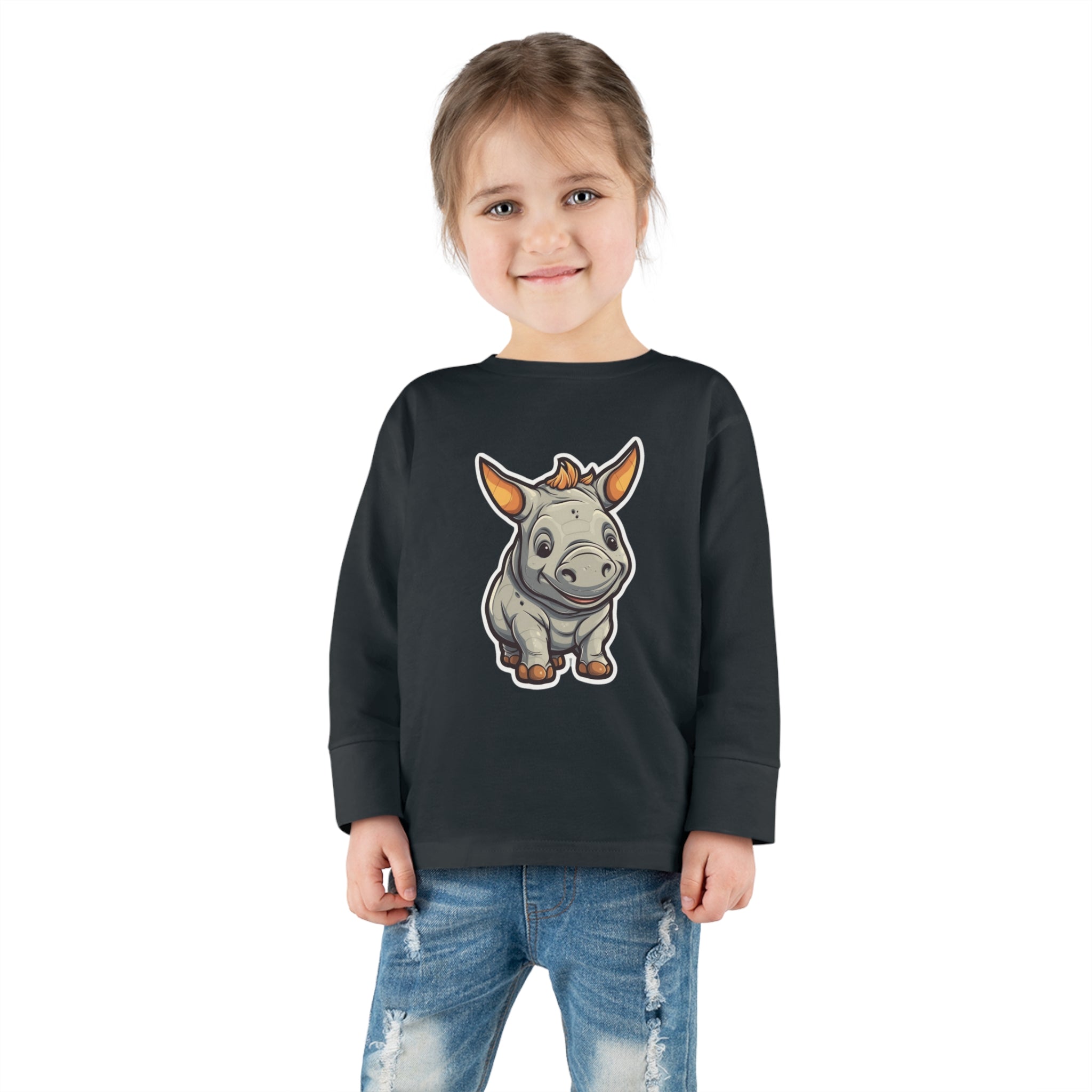 Toddler Long Sleeve Tee - Rhinoceros Calf