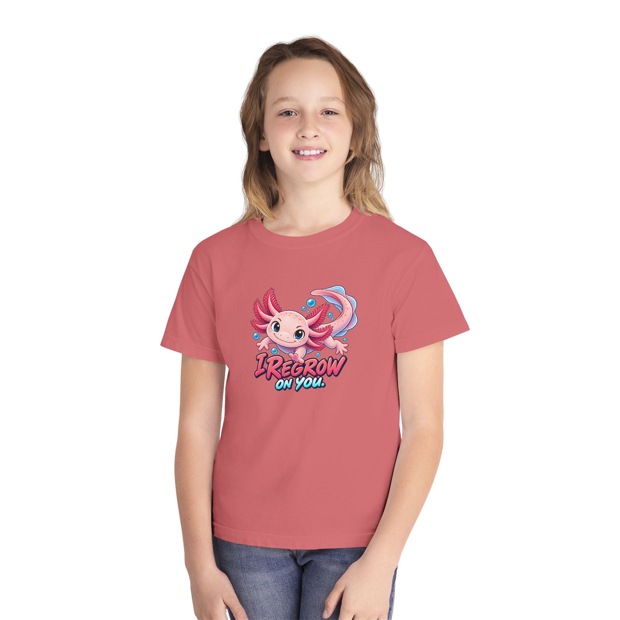 Youth Midweight Cotton Tee - Axolotl