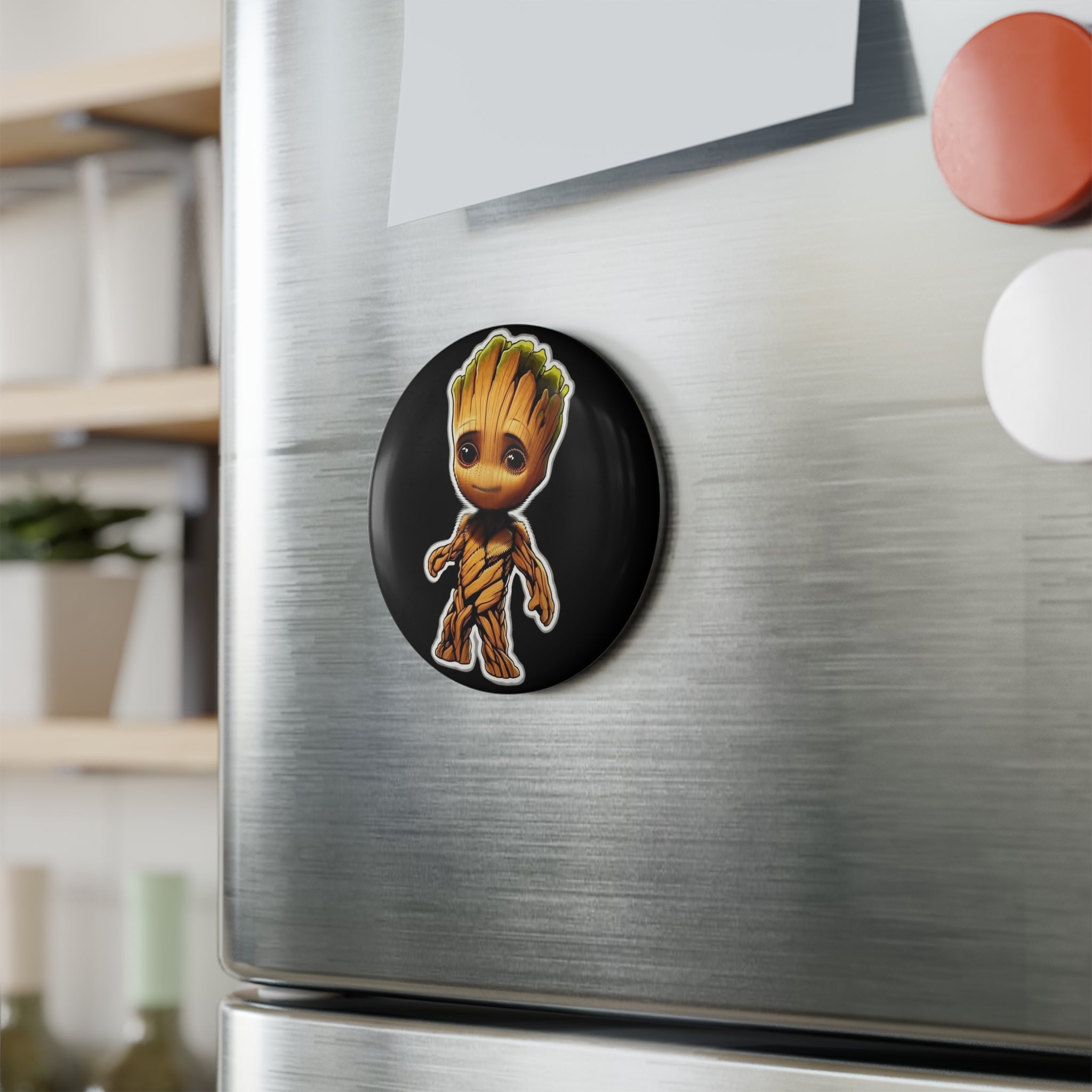 Button Magnet, Round (1 & 10 pcs) - Baby Groot 07