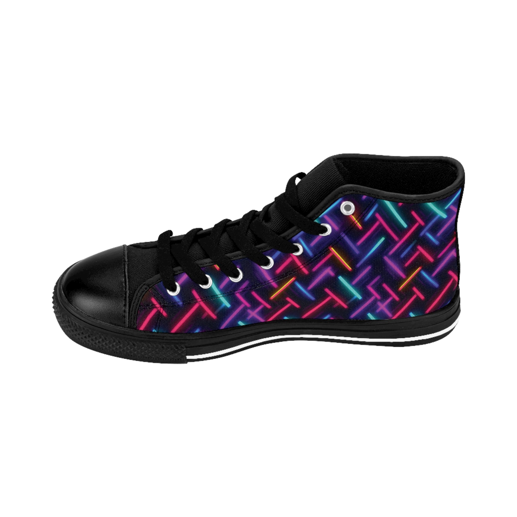 Men's Classic Sneakers (AOP) - Seamless Vibrant Neon Designs 05