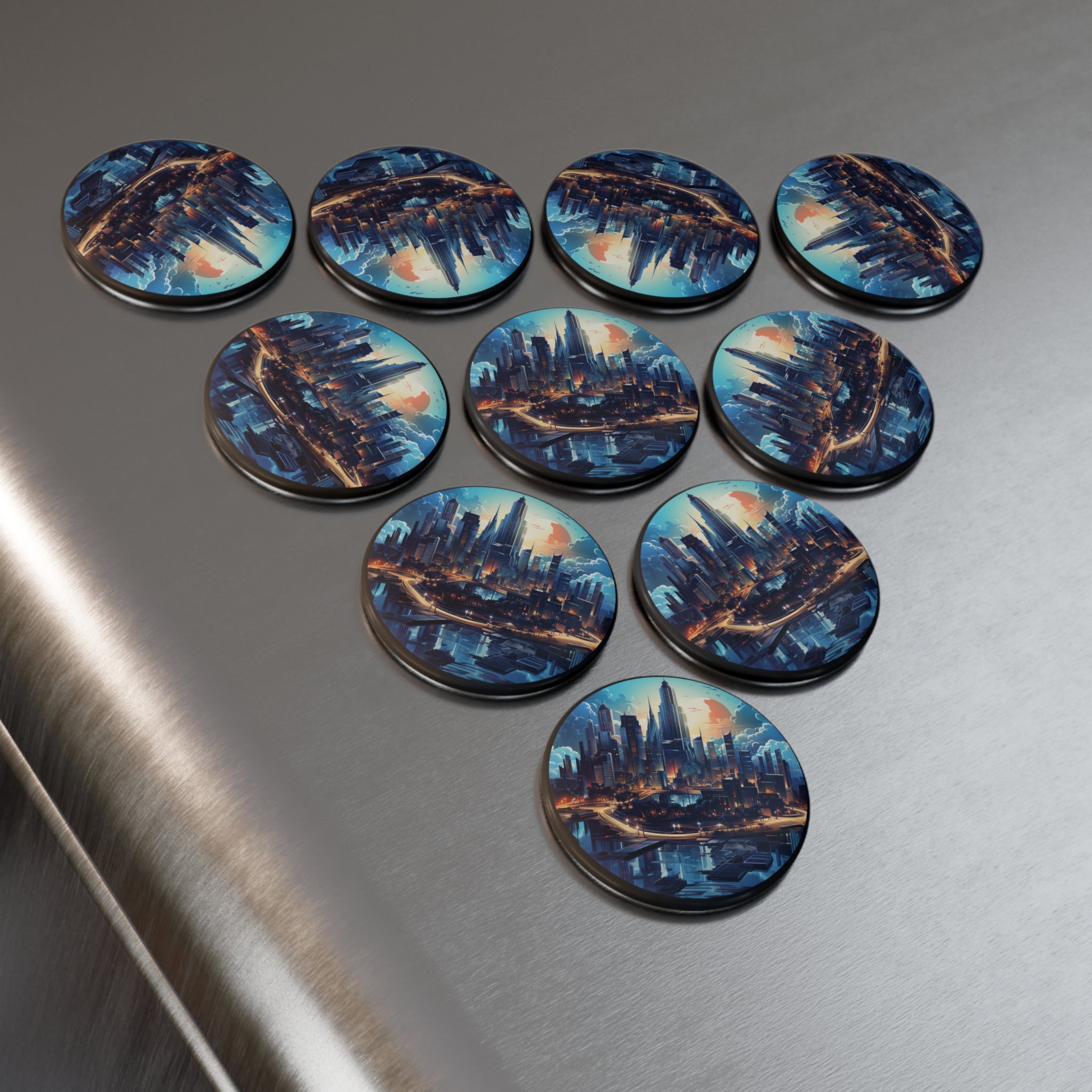 Button Magnet, Round (1 & 10 pcs) - Isometric City Designs 27