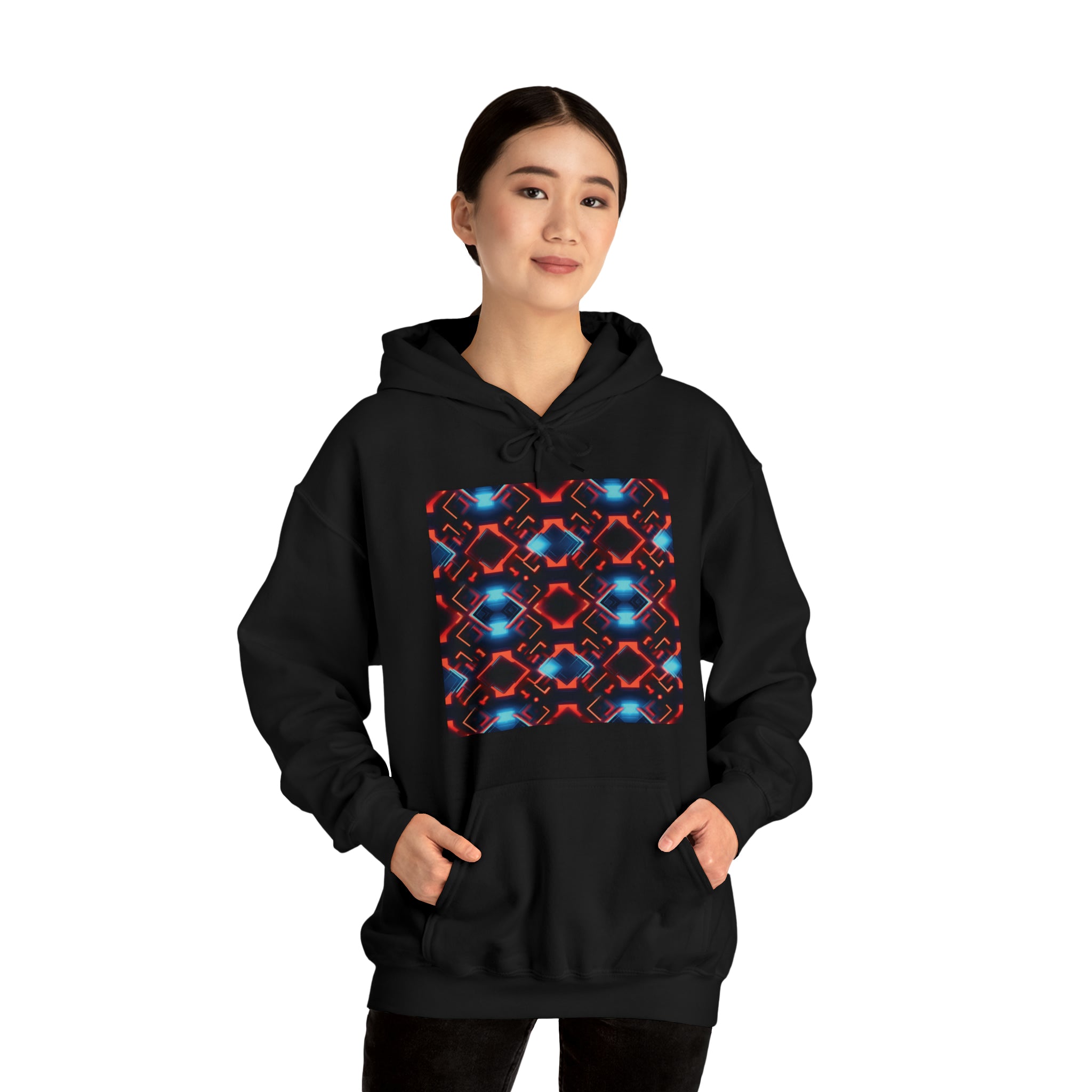 Unisex Heavy Blend™ Hooded Sweatshirt - Abstract Neon Designs 07