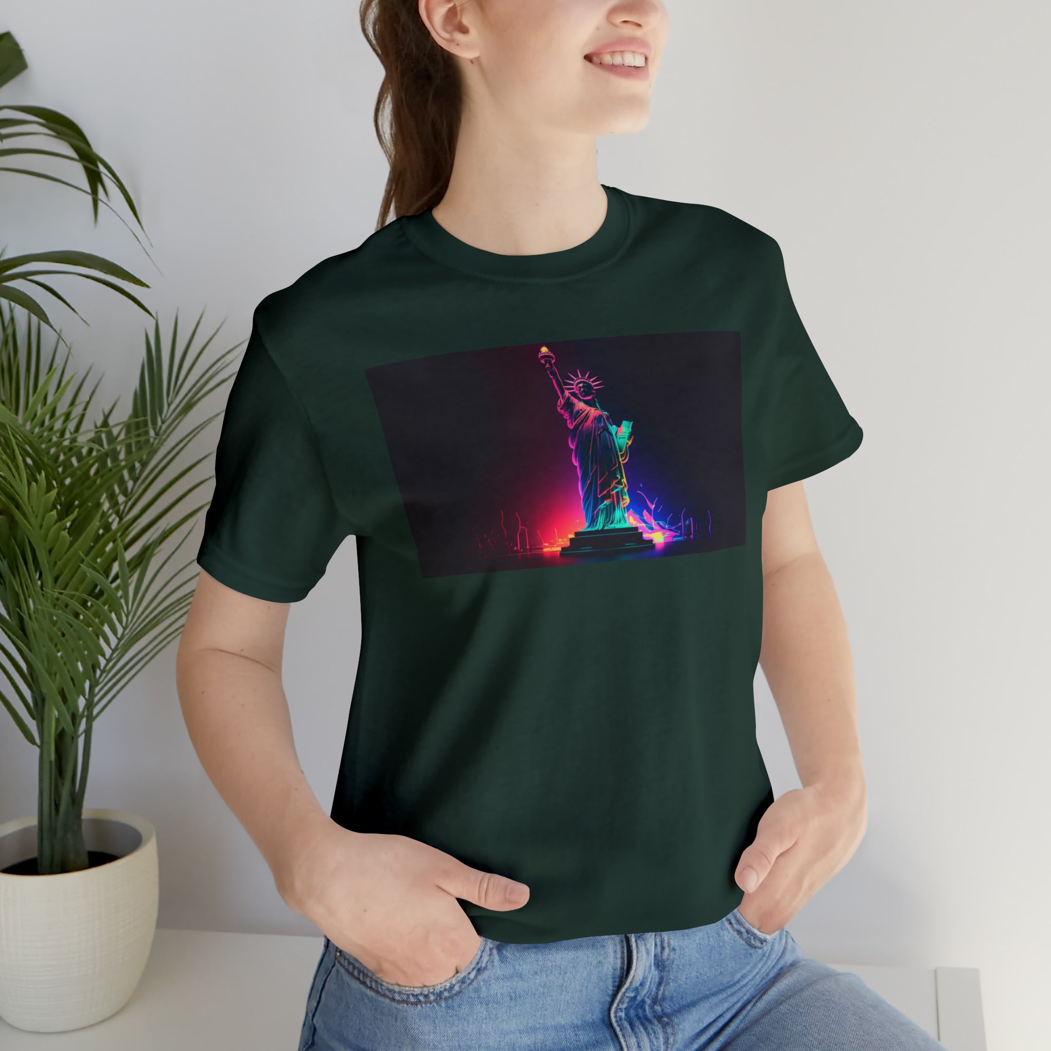 Unisex Jersey Short Sleeve Tee - Statue of Liberty, New York, USA