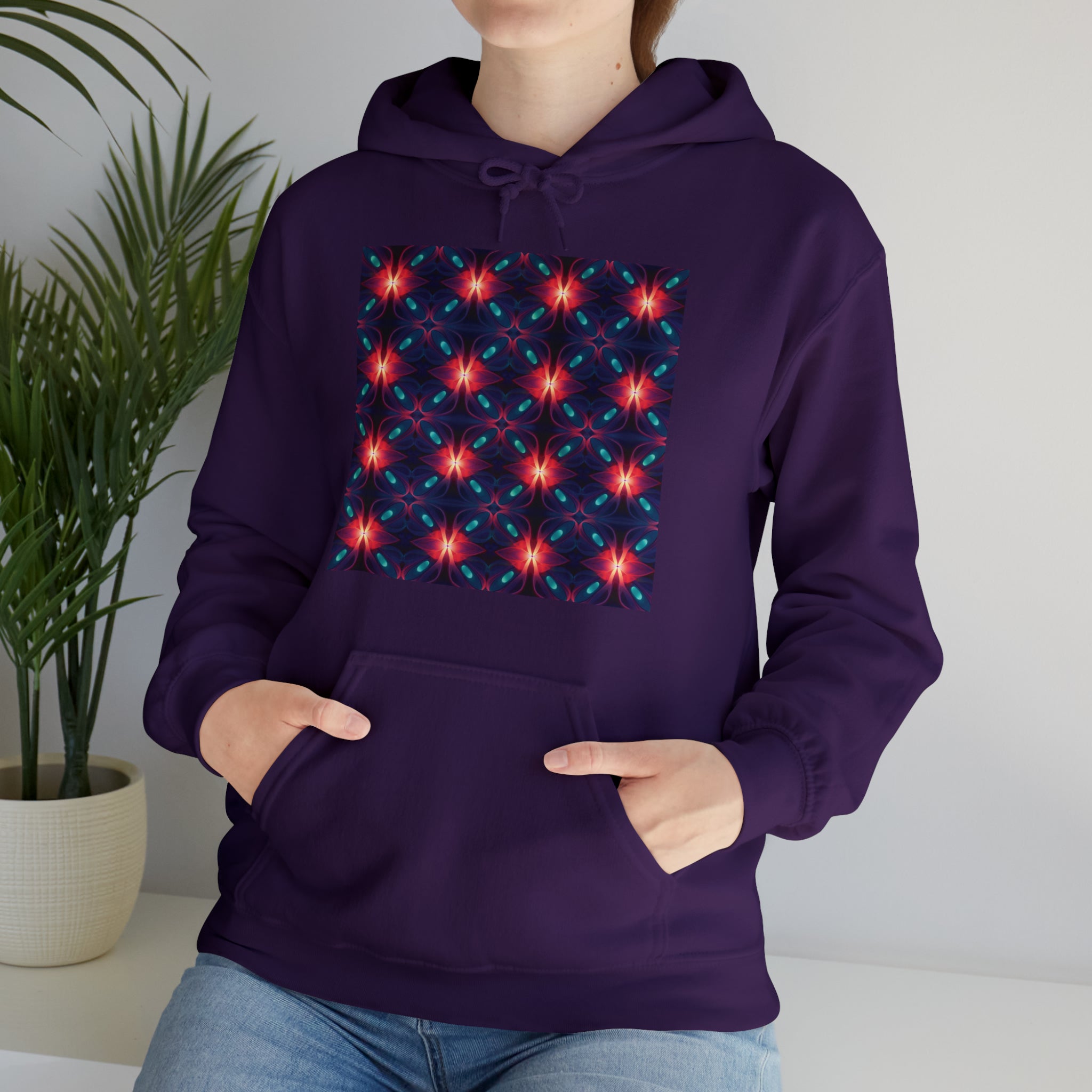 Unisex Heavy Blend™ Hooded Sweatshirt - Abstract Neon Designs 04