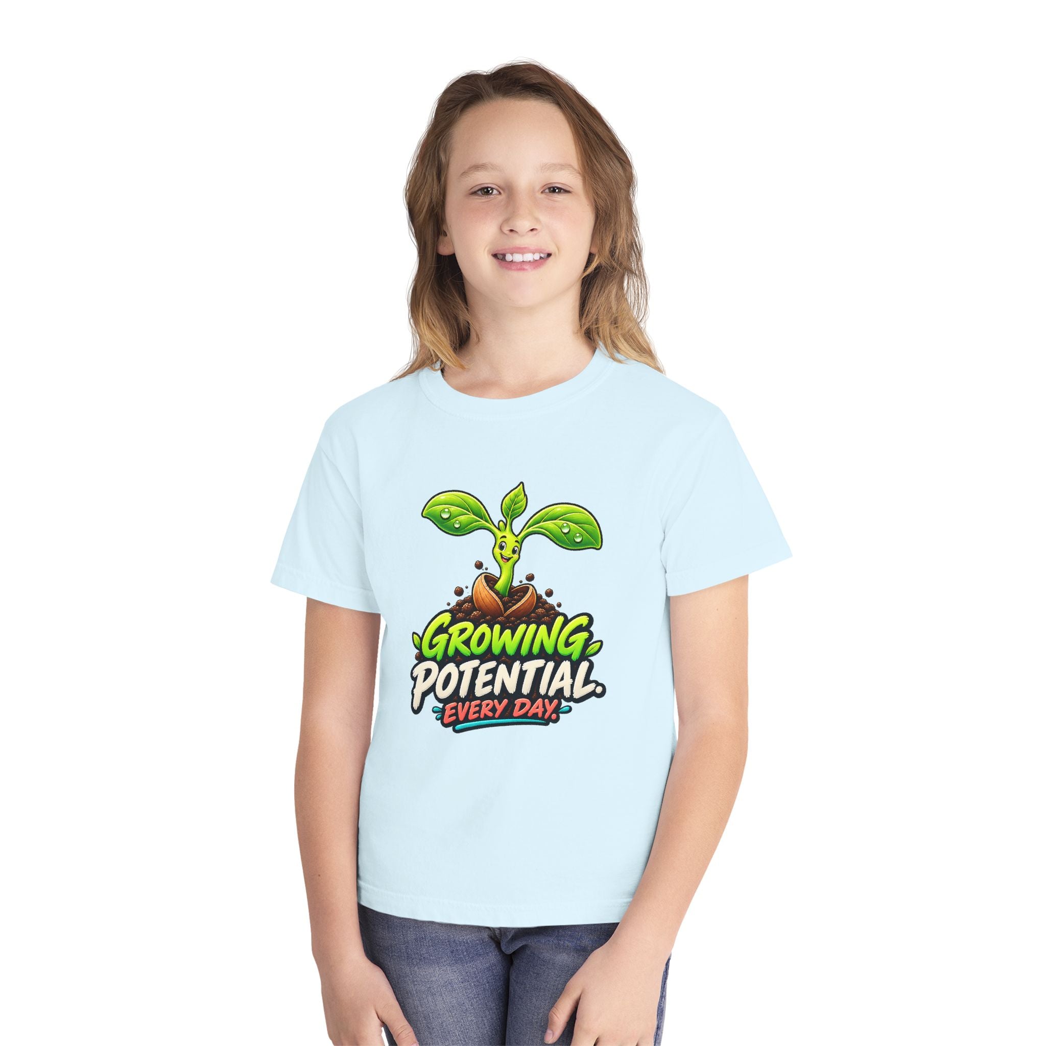 Youth Midweight Cotton Tee - Growing Seedling