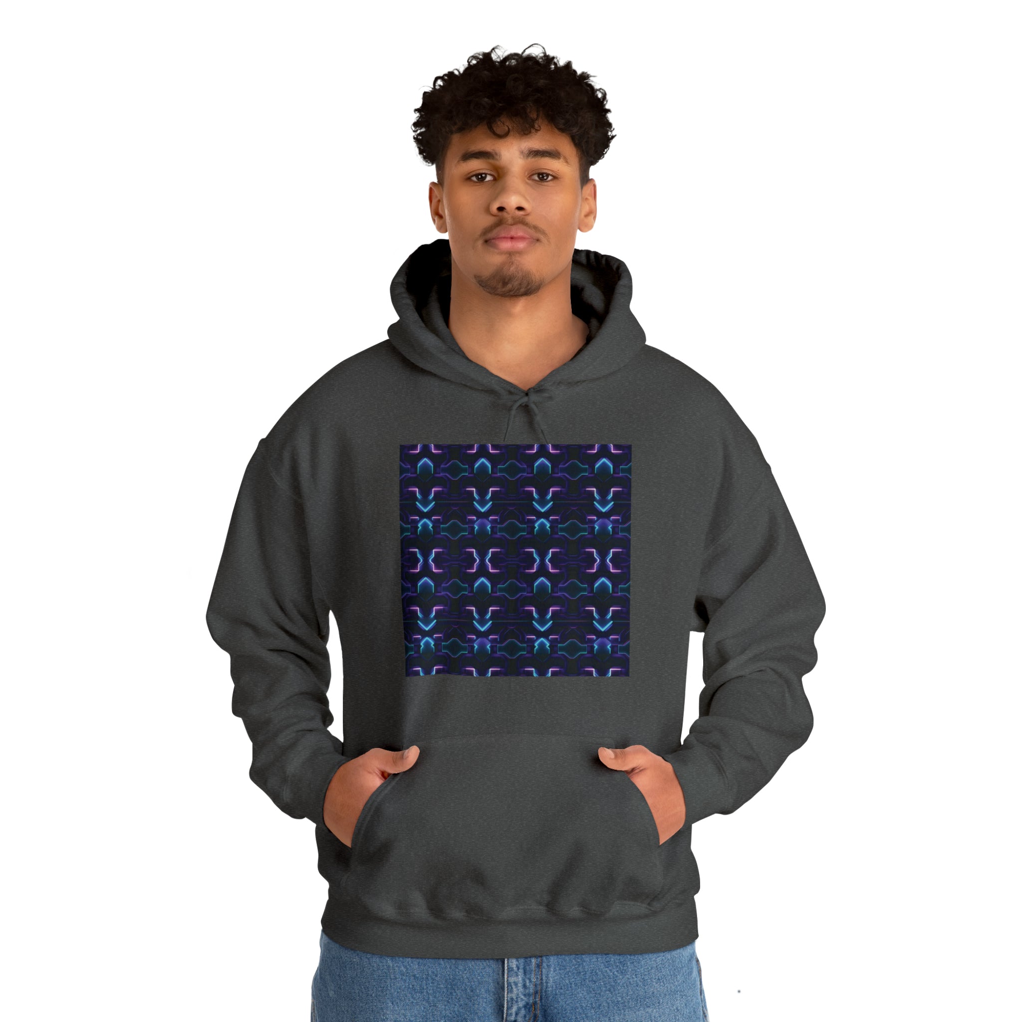 Unisex Heavy Blend™ Hooded Sweatshirt - Abstract Neon Designs 06