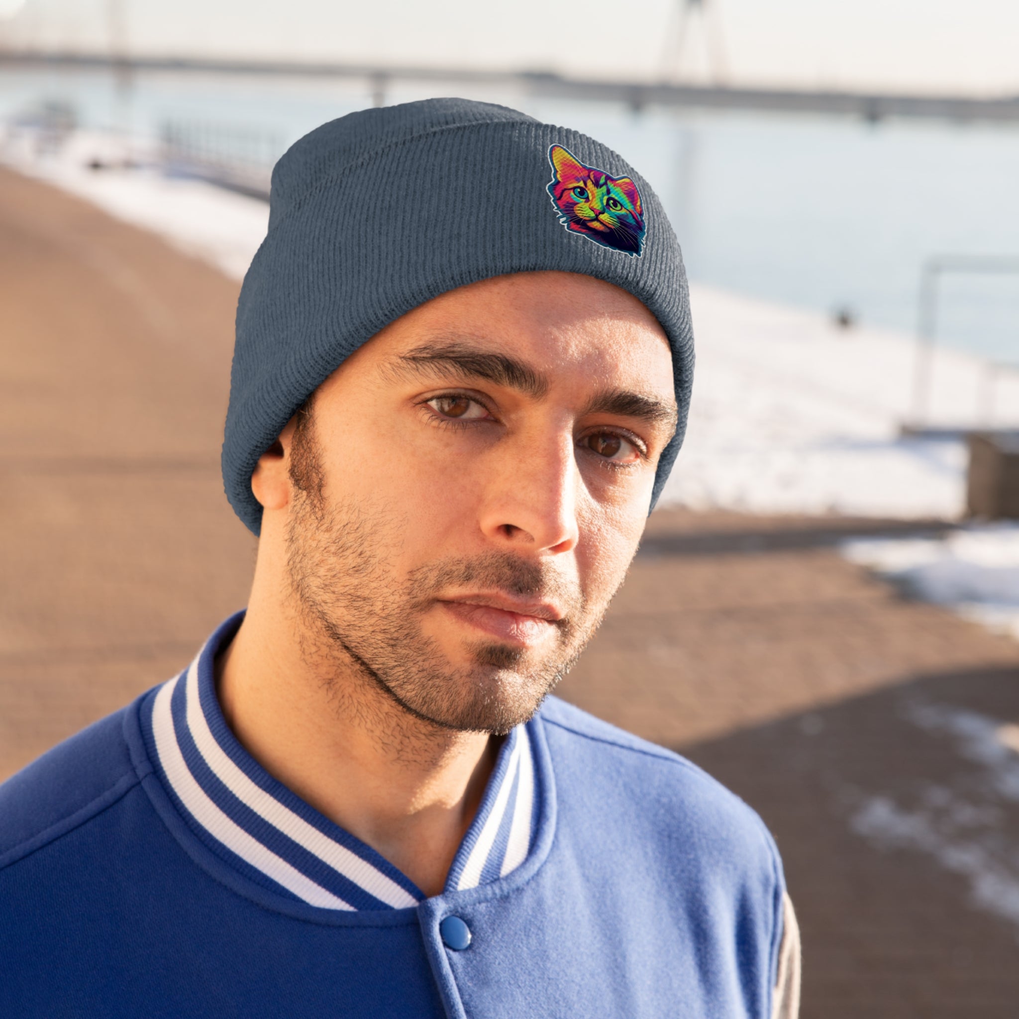 Knit Beanie - Kitten Pop Art 07