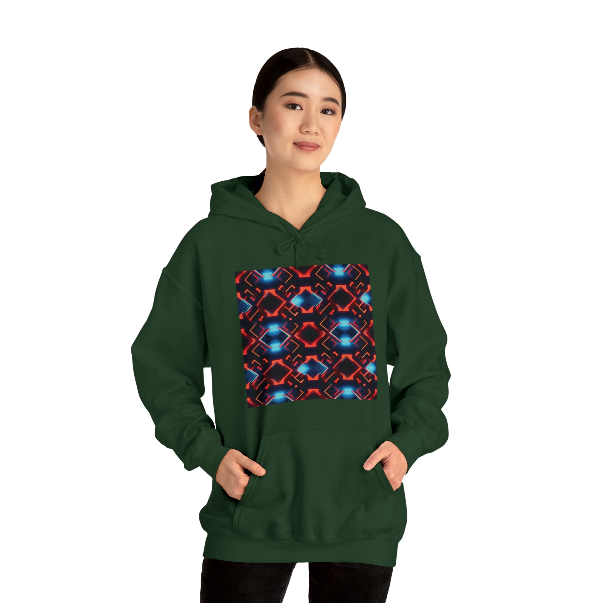 Unisex Heavy Blend™ Hooded Sweatshirt - Abstract Neon Designs 07