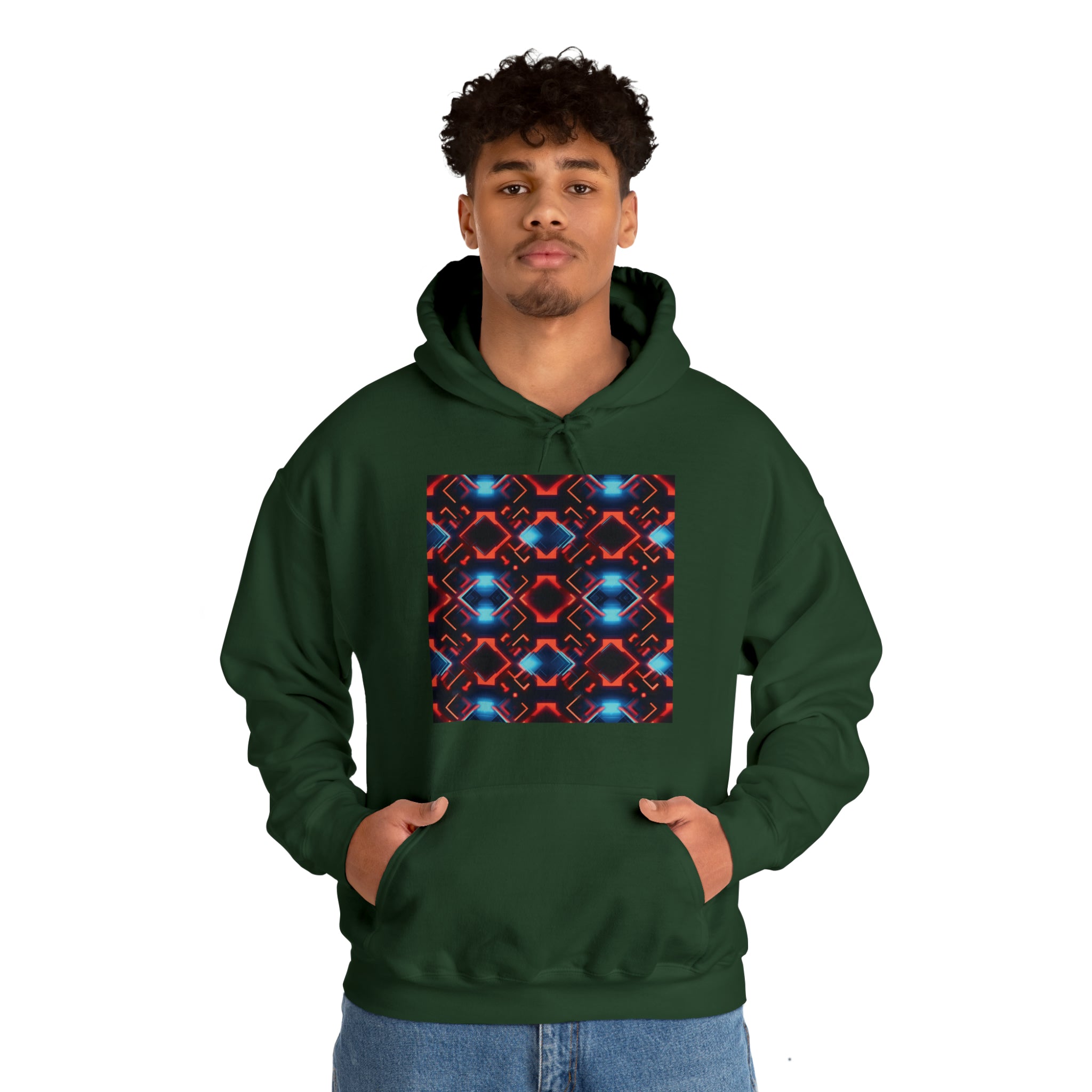 Unisex Heavy Blend™ Hooded Sweatshirt - Abstract Neon Designs 07