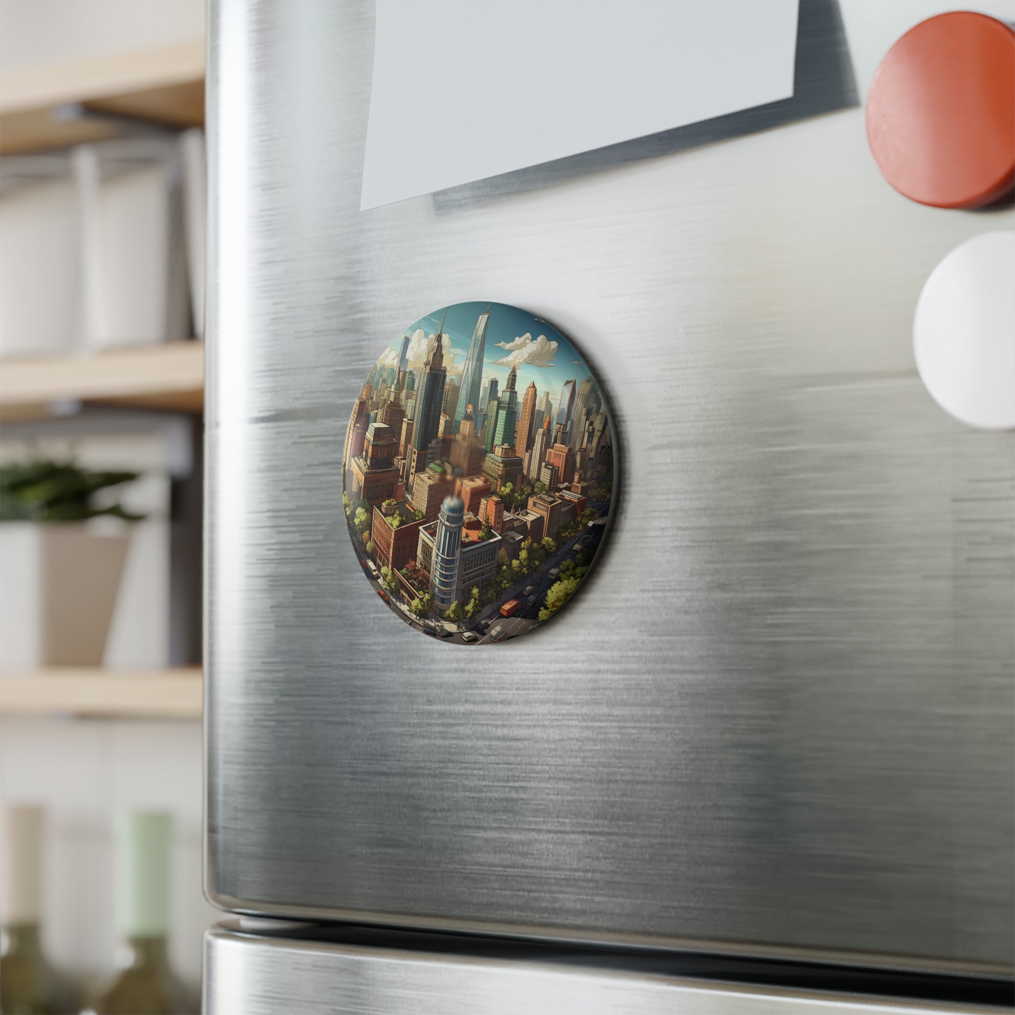 Button Magnet, Round (1 & 10 pcs) - Isometric City Designs 13