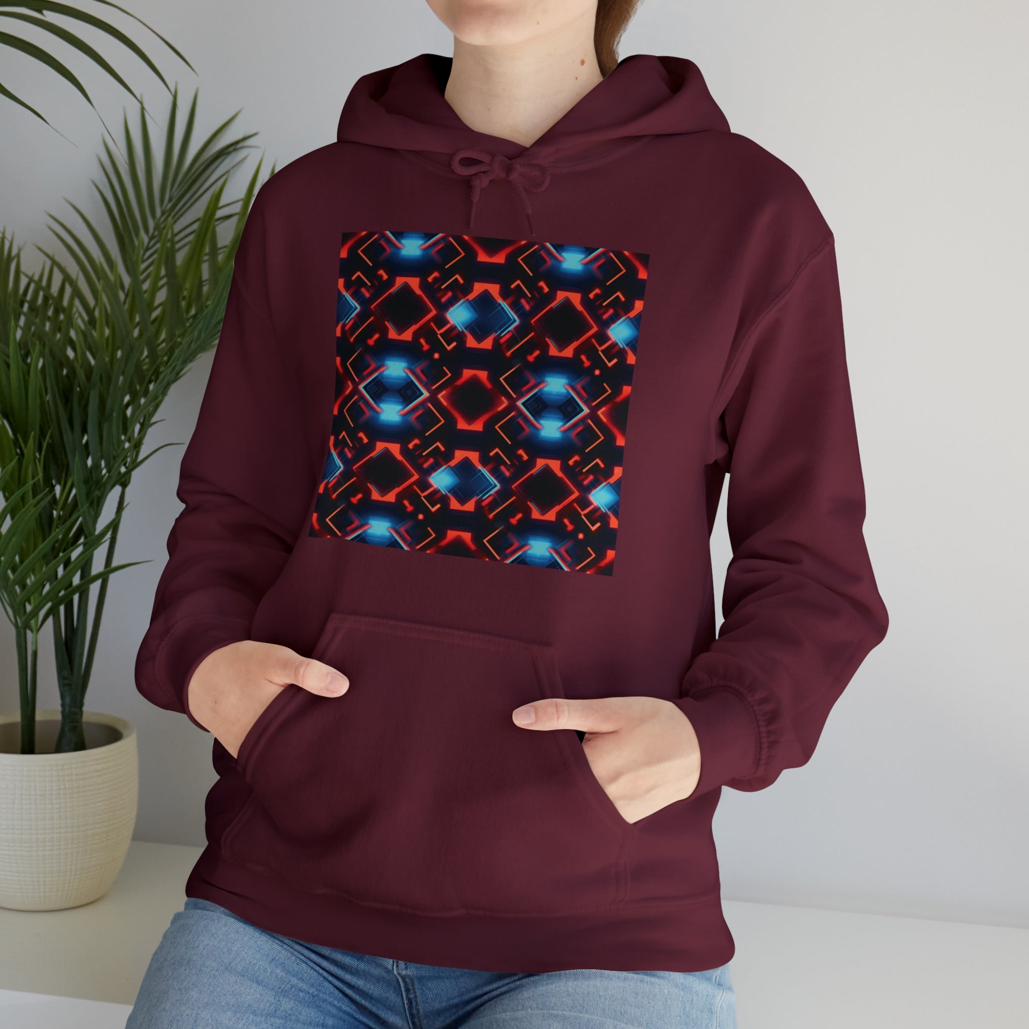 Unisex Heavy Blend™ Hooded Sweatshirt - Abstract Neon Designs 07
