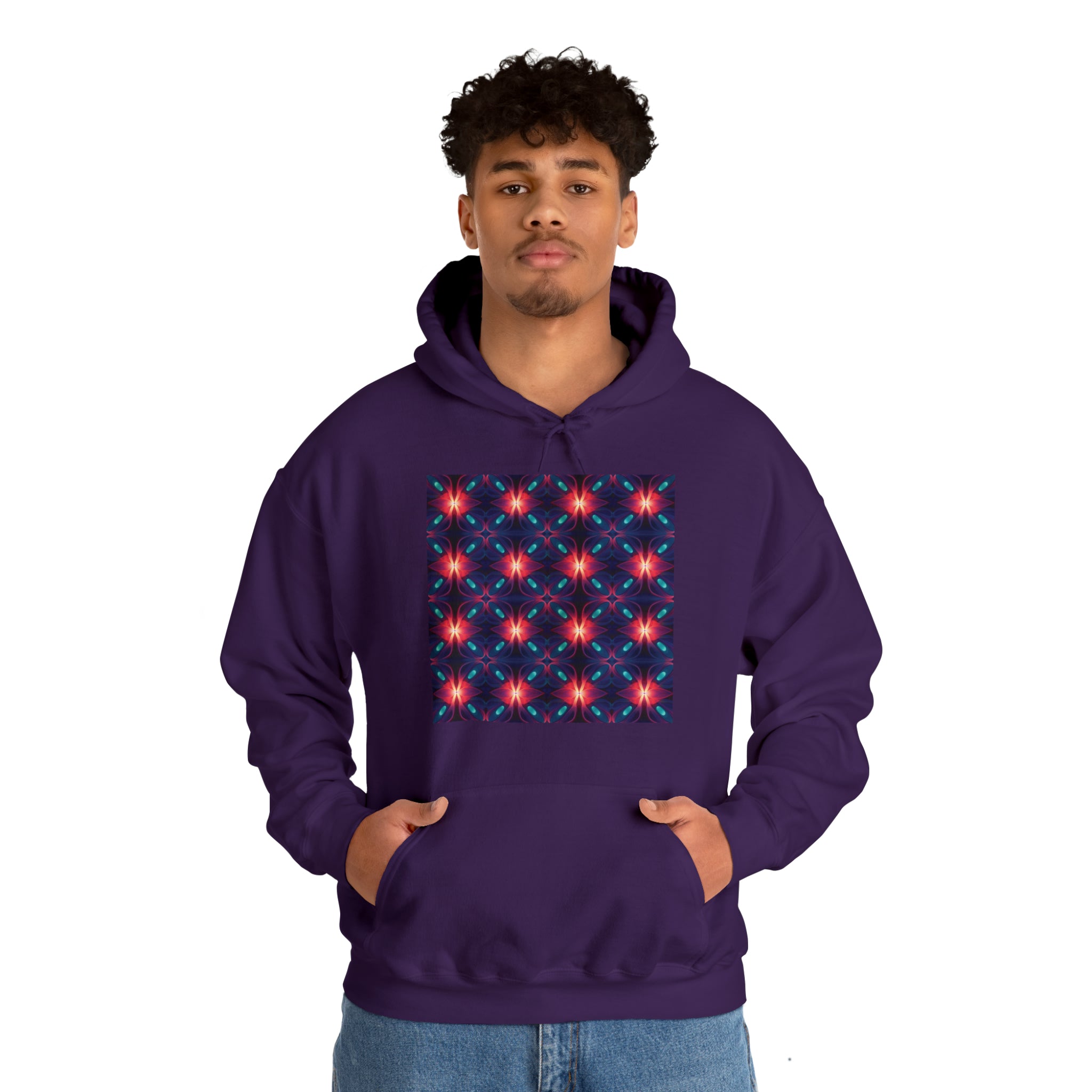 Unisex Heavy Blend™ Hooded Sweatshirt - Abstract Neon Designs 04