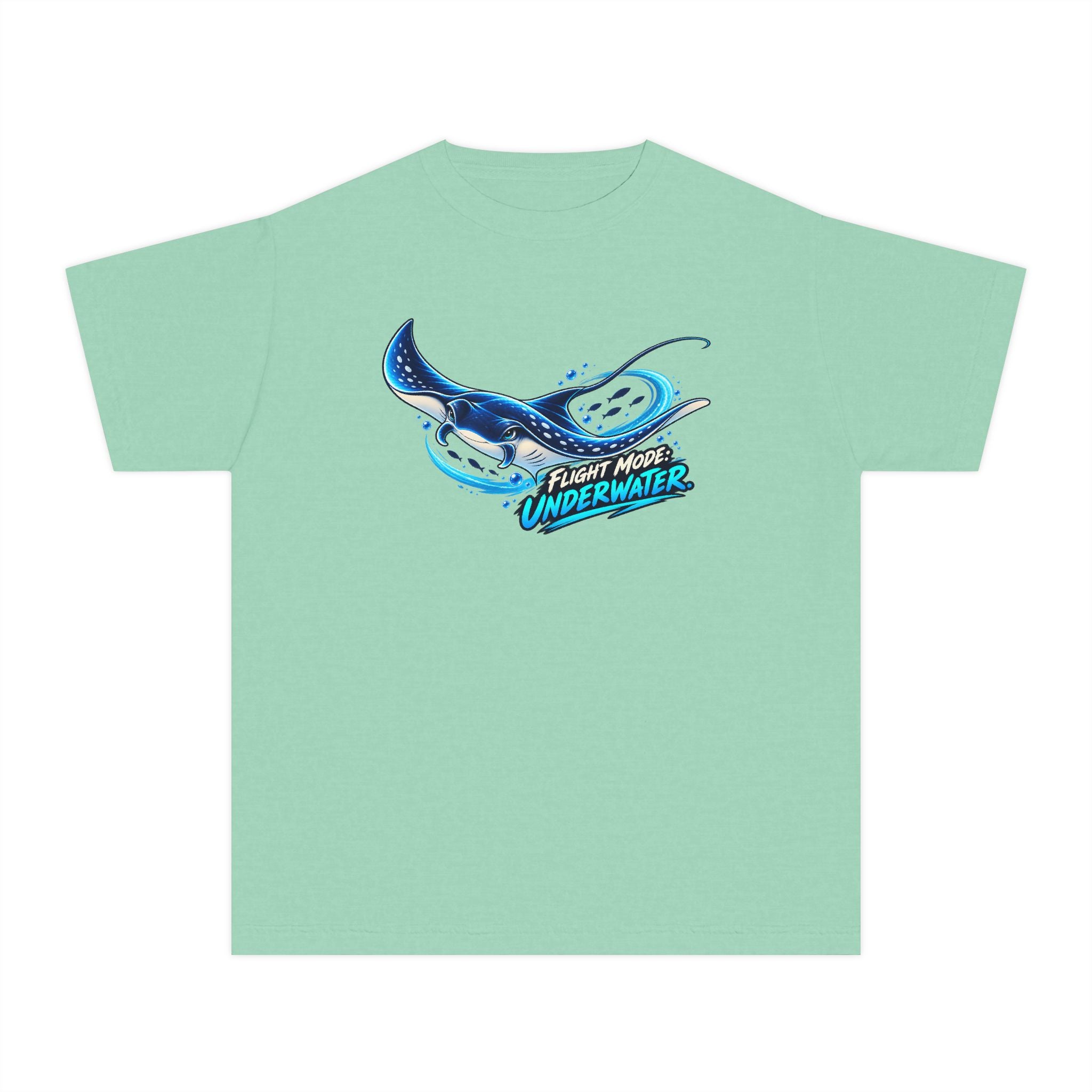 Youth Midweight Cotton Tee - Manta Ray