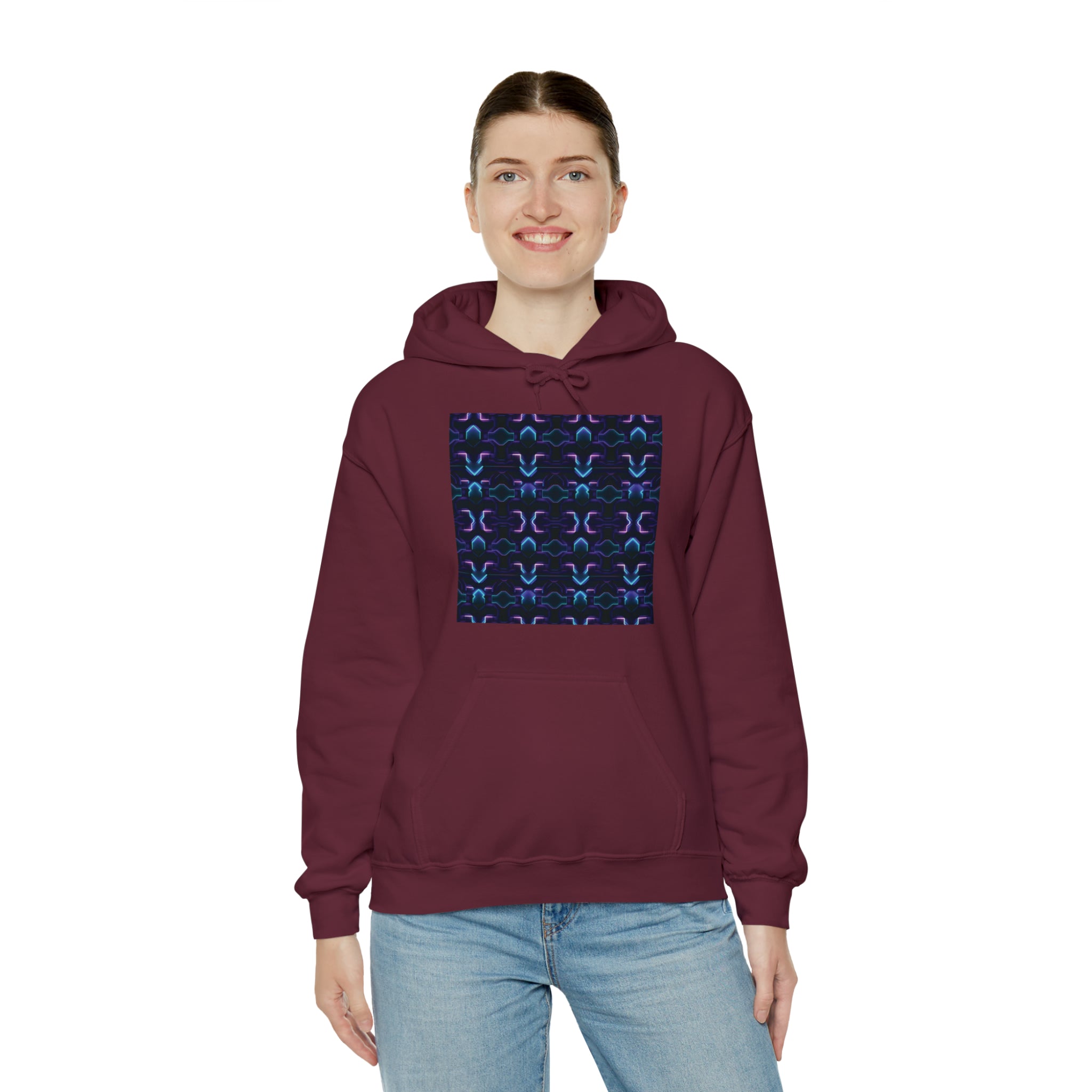 Unisex Heavy Blend™ Hooded Sweatshirt - Abstract Neon Designs 06