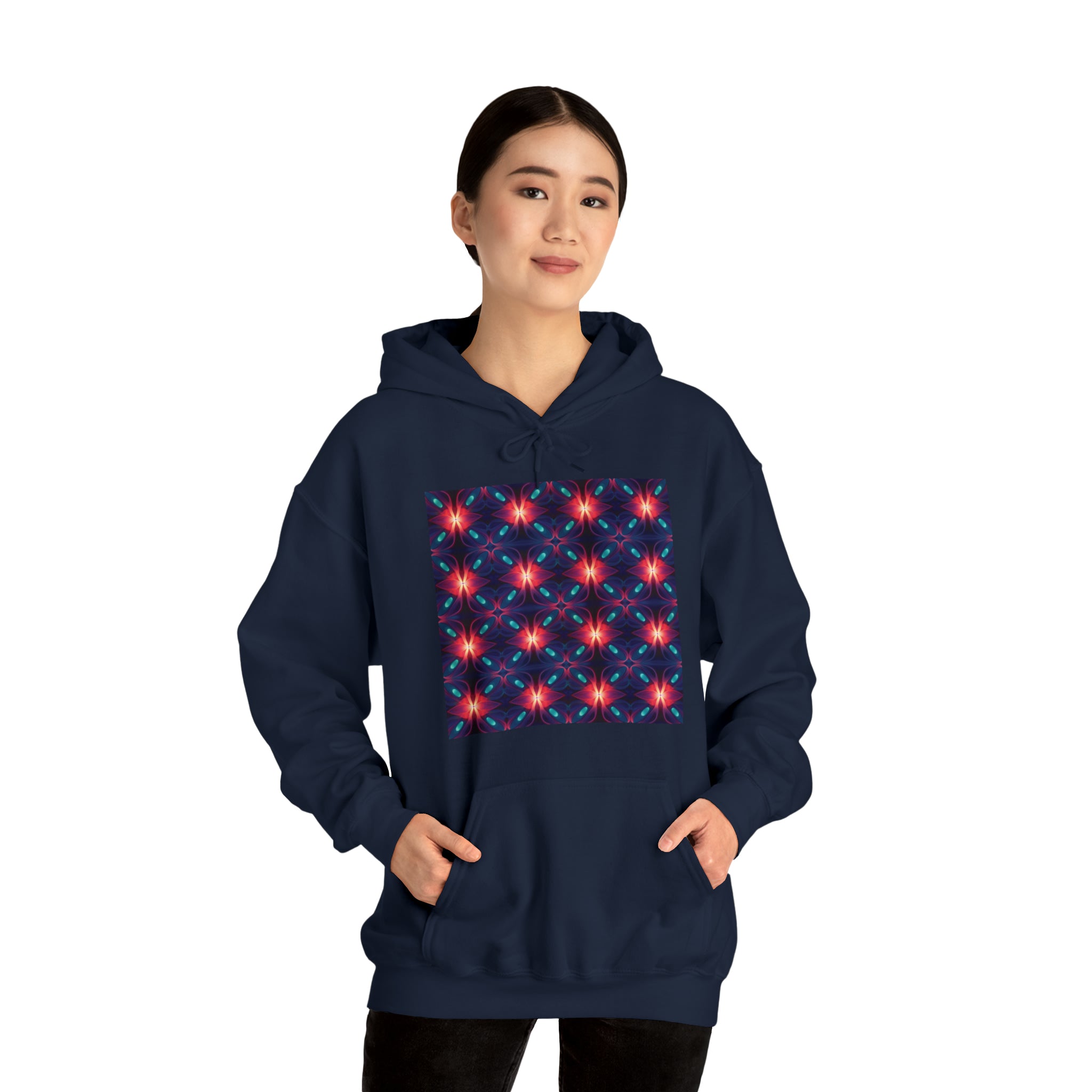 Unisex Heavy Blend™ Hooded Sweatshirt - Abstract Neon Designs 04