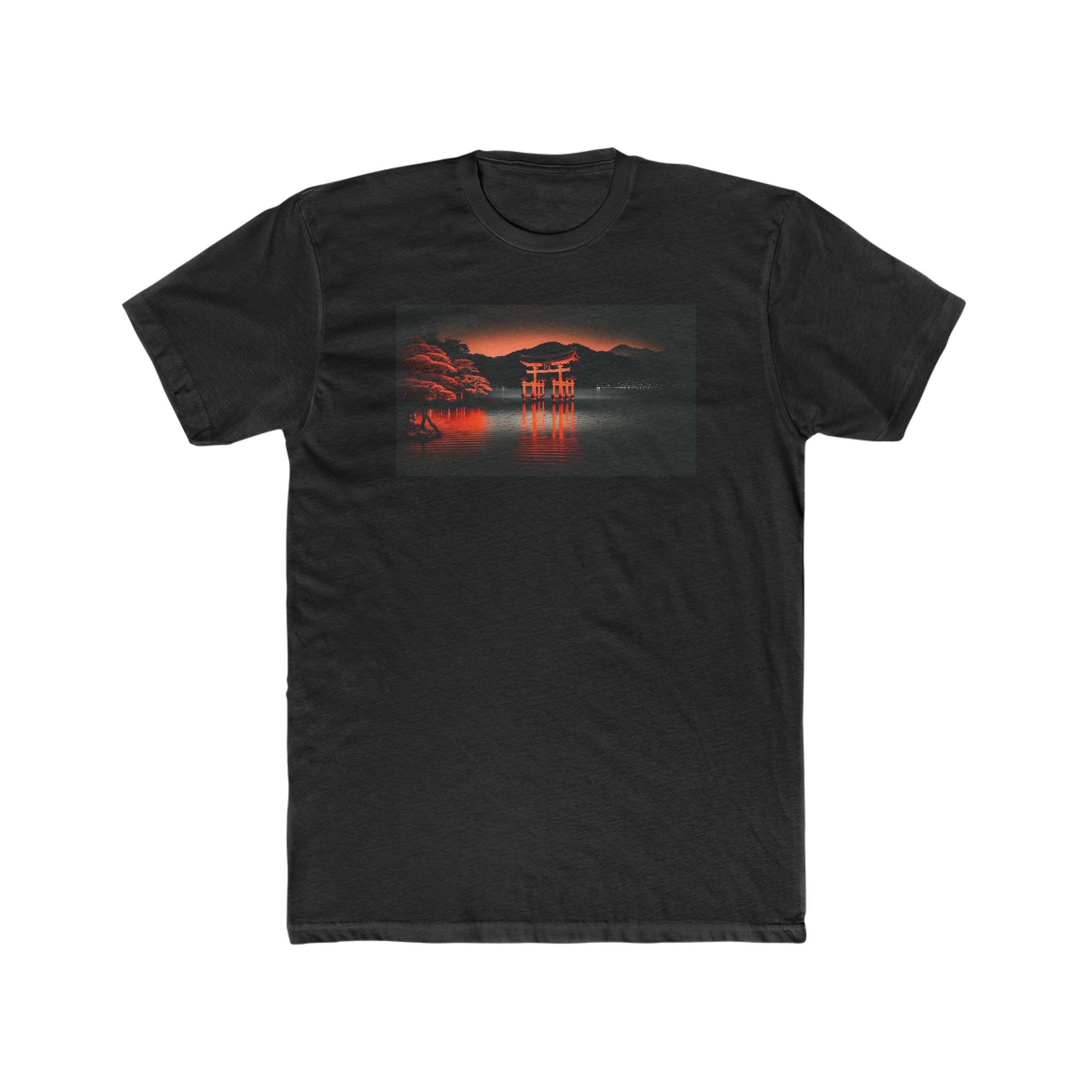 Men's Cotton Crew Tee - Fantasy Art - Itsukushima Shrine