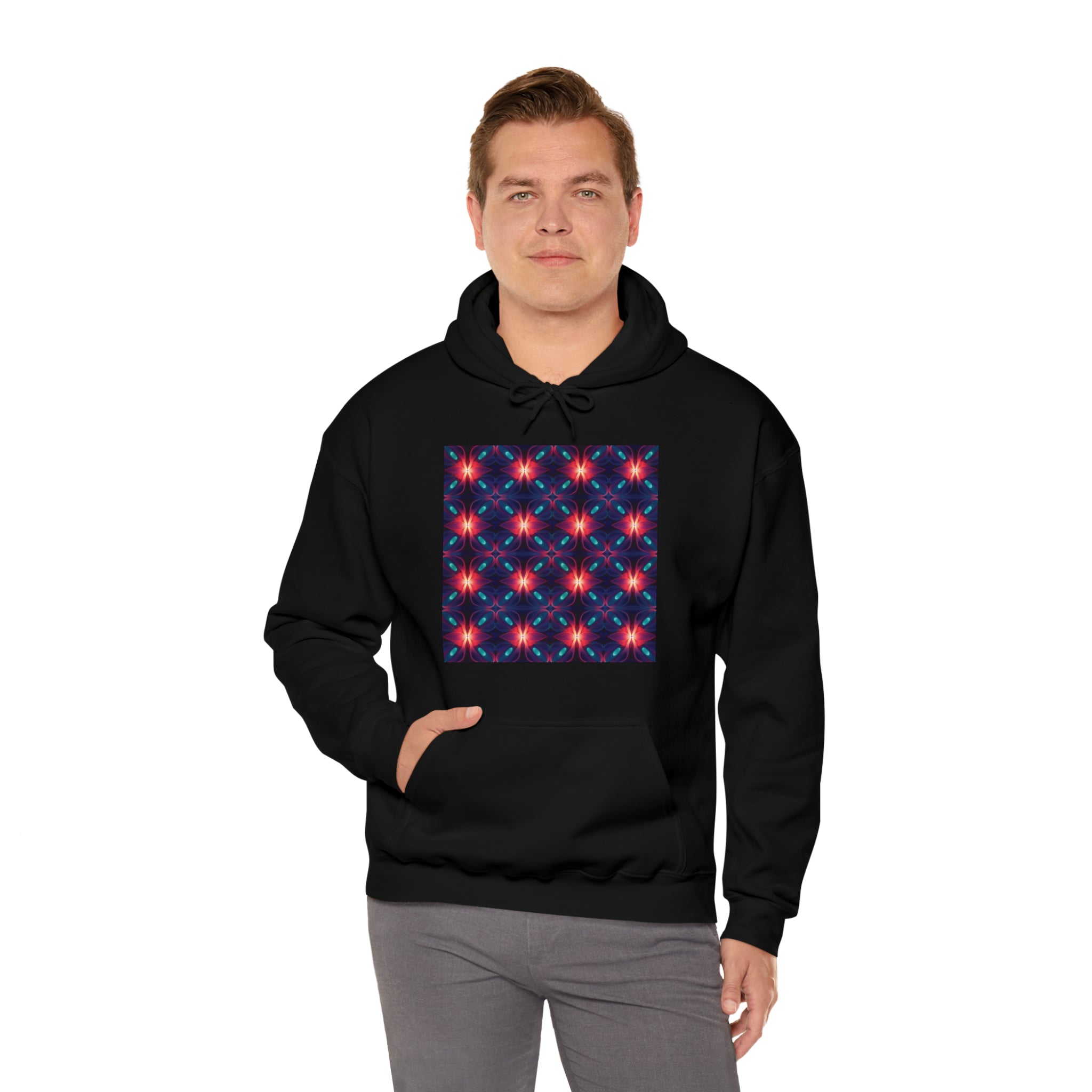 Unisex Heavy Blend™ Hooded Sweatshirt - Abstract Neon Designs 04