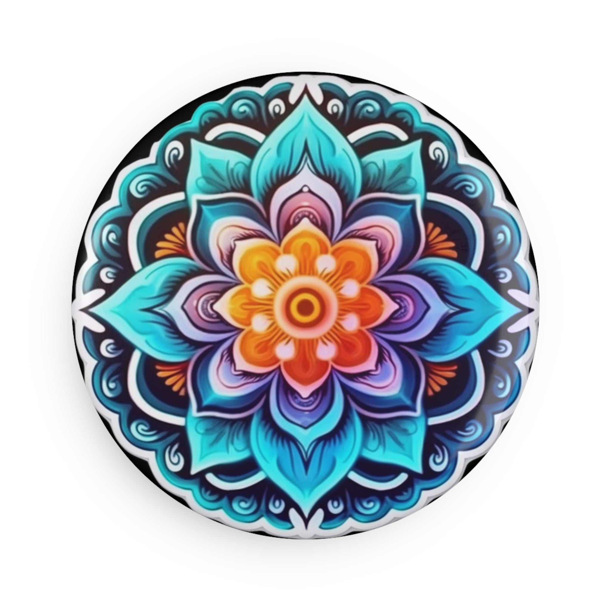 Button Magnet, Round (1 & 10 pcs) - Mandalas 01