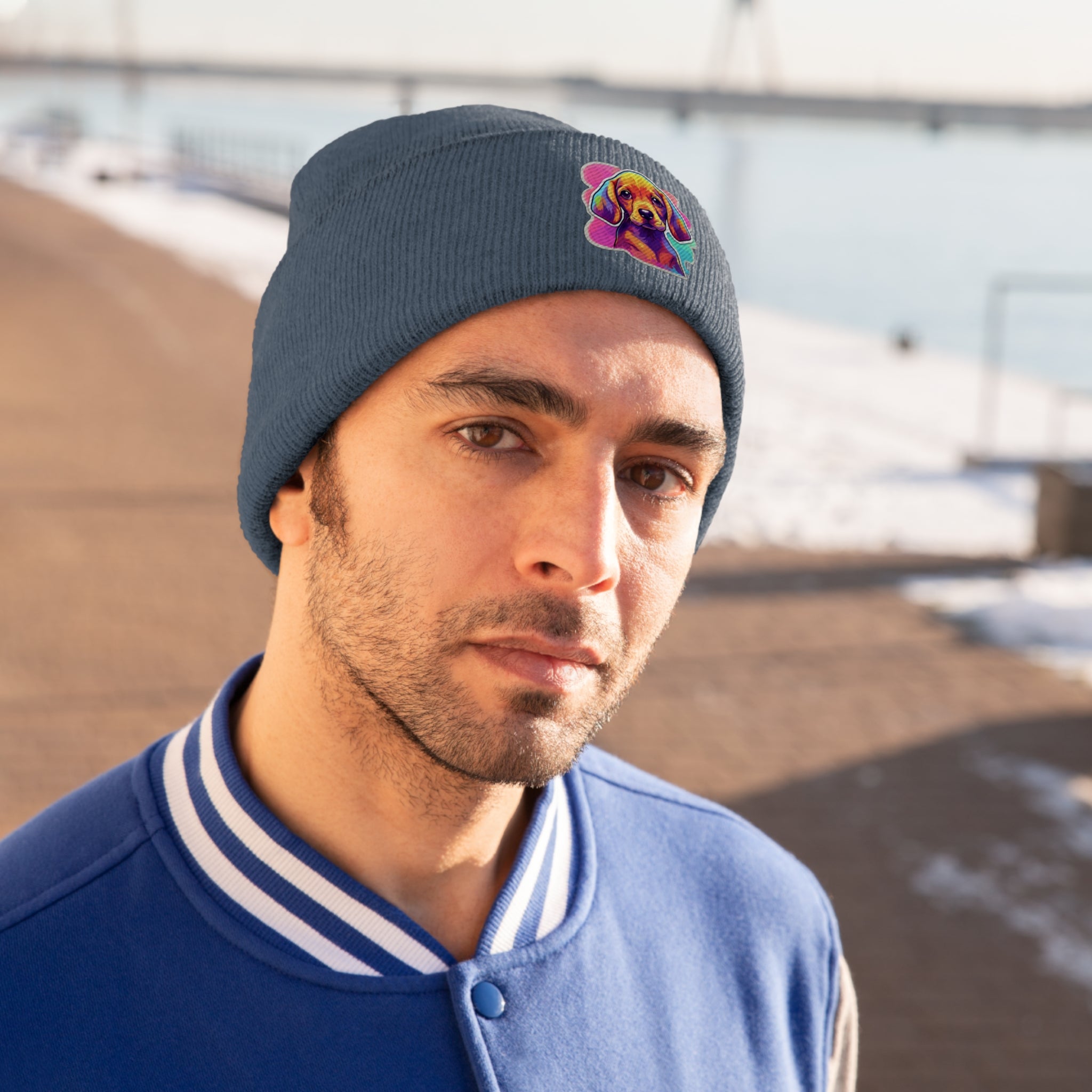 Knit Beanie - Puppy Pop Art 06