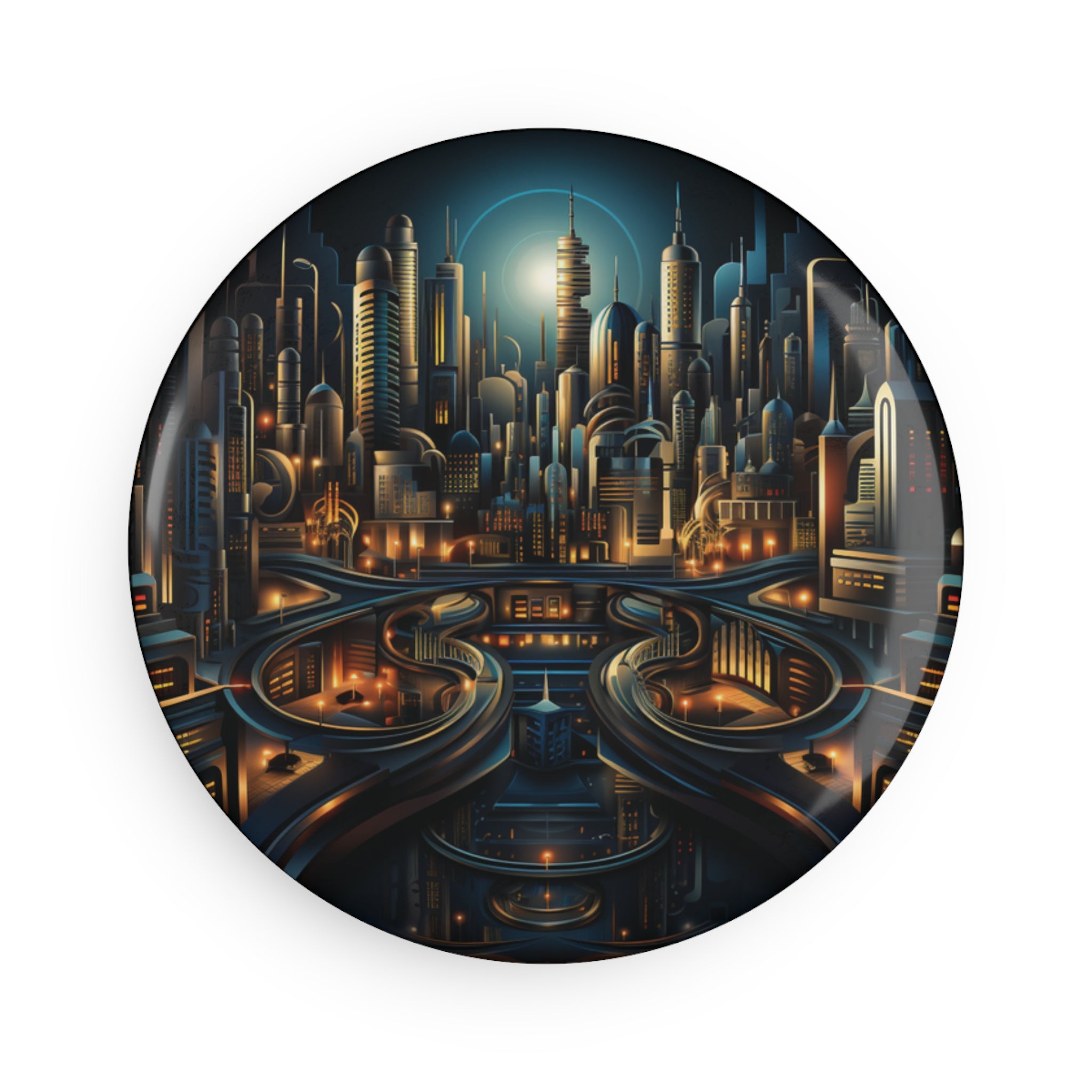 Button Magnet, Round (1 & 10 pcs) - Isometric City Designs 28