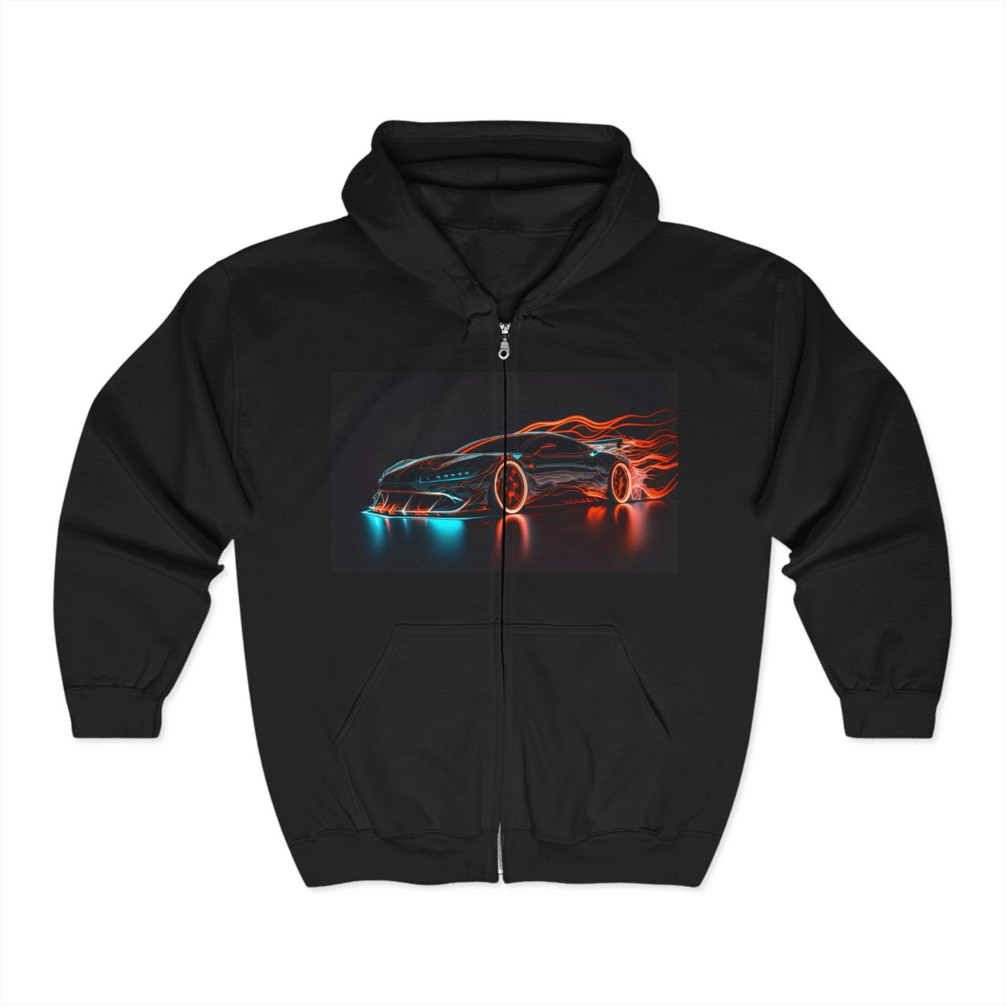 Unisex Heavy Blend™ Full Zip Hooded Sweatshirt - Neon Car 10