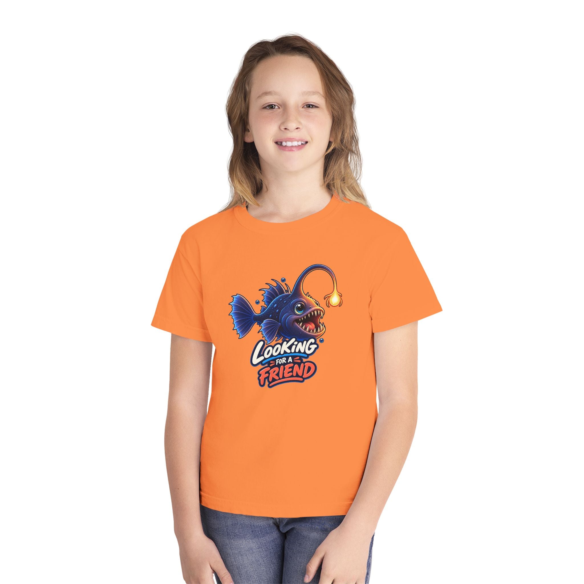 Youth Midweight Cotton Tee - Science collection - Angler Fish looking for a Friend