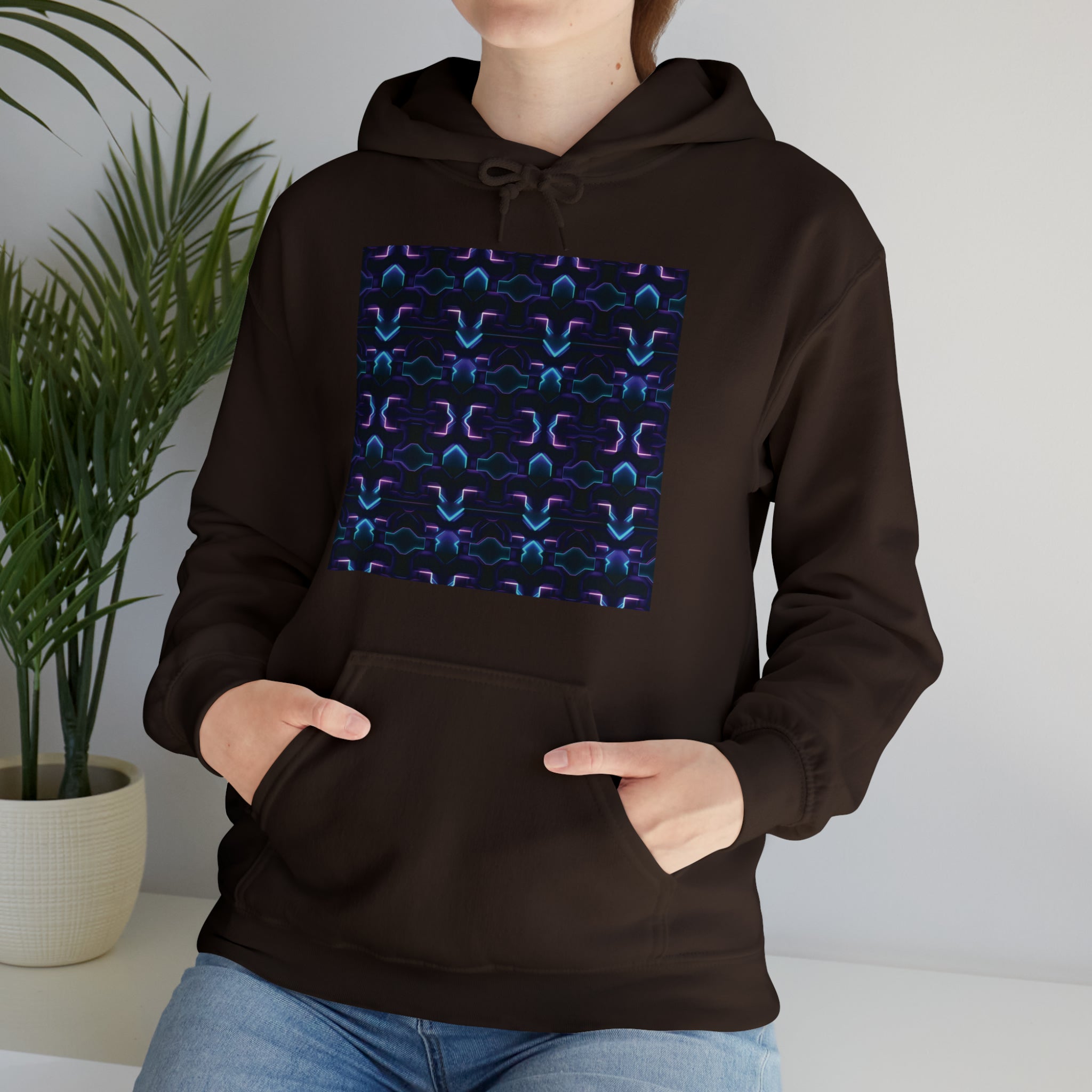 Unisex Heavy Blend™ Hooded Sweatshirt - Abstract Neon Designs 06
