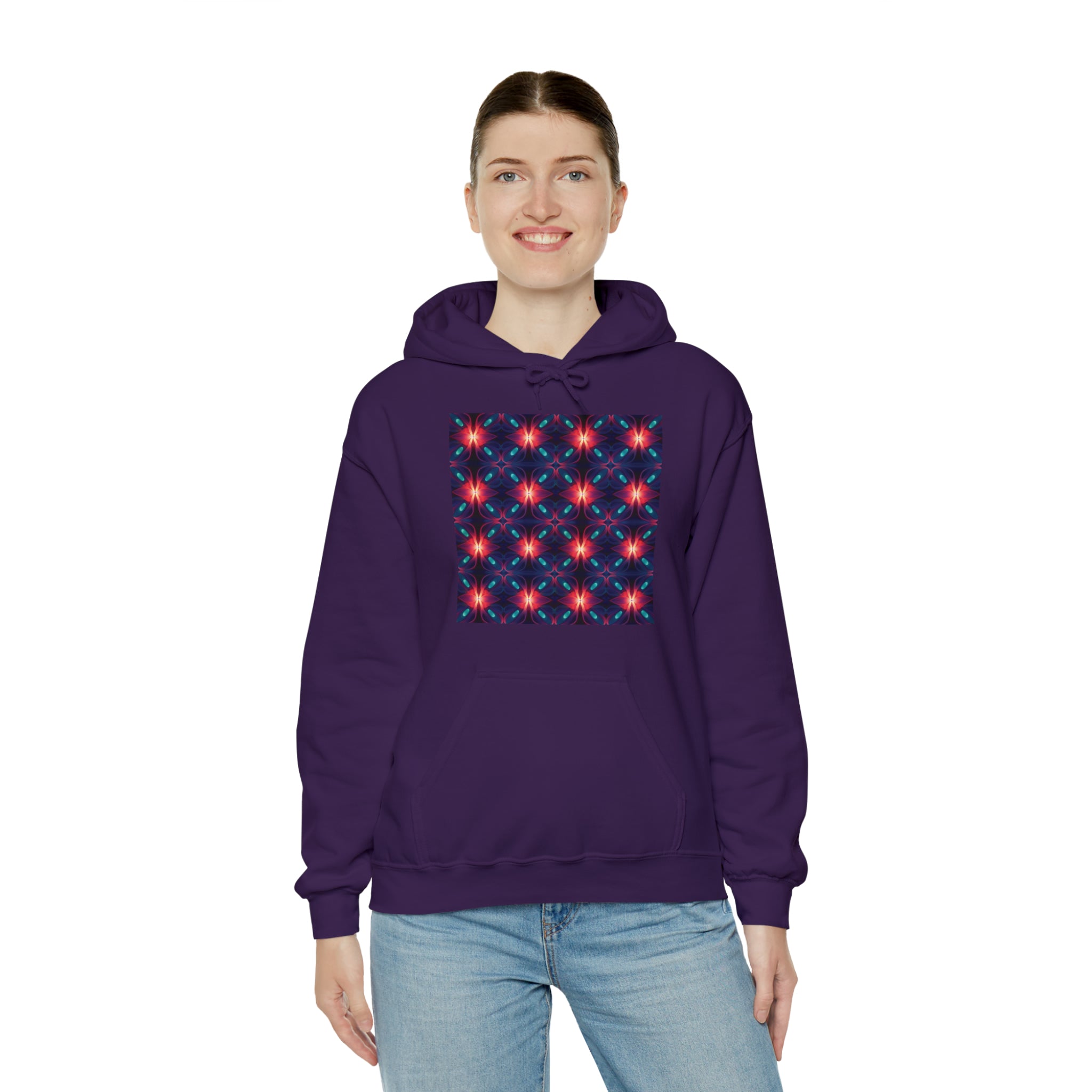 Unisex Heavy Blend™ Hooded Sweatshirt - Abstract Neon Designs 04