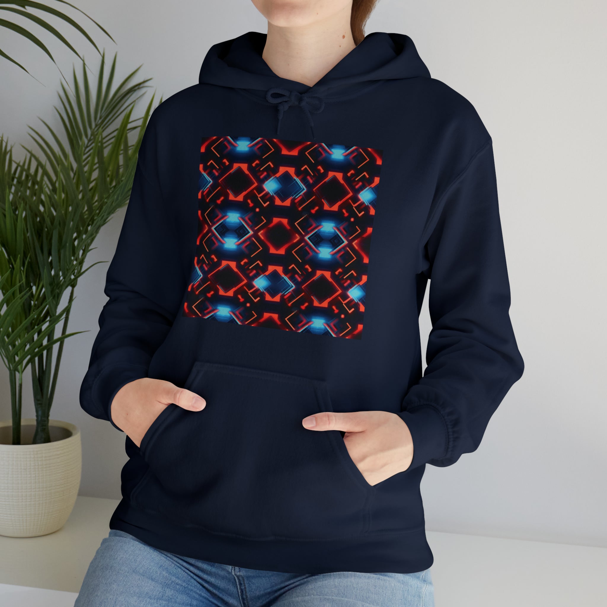 Unisex Heavy Blend™ Hooded Sweatshirt - Abstract Neon Designs 07