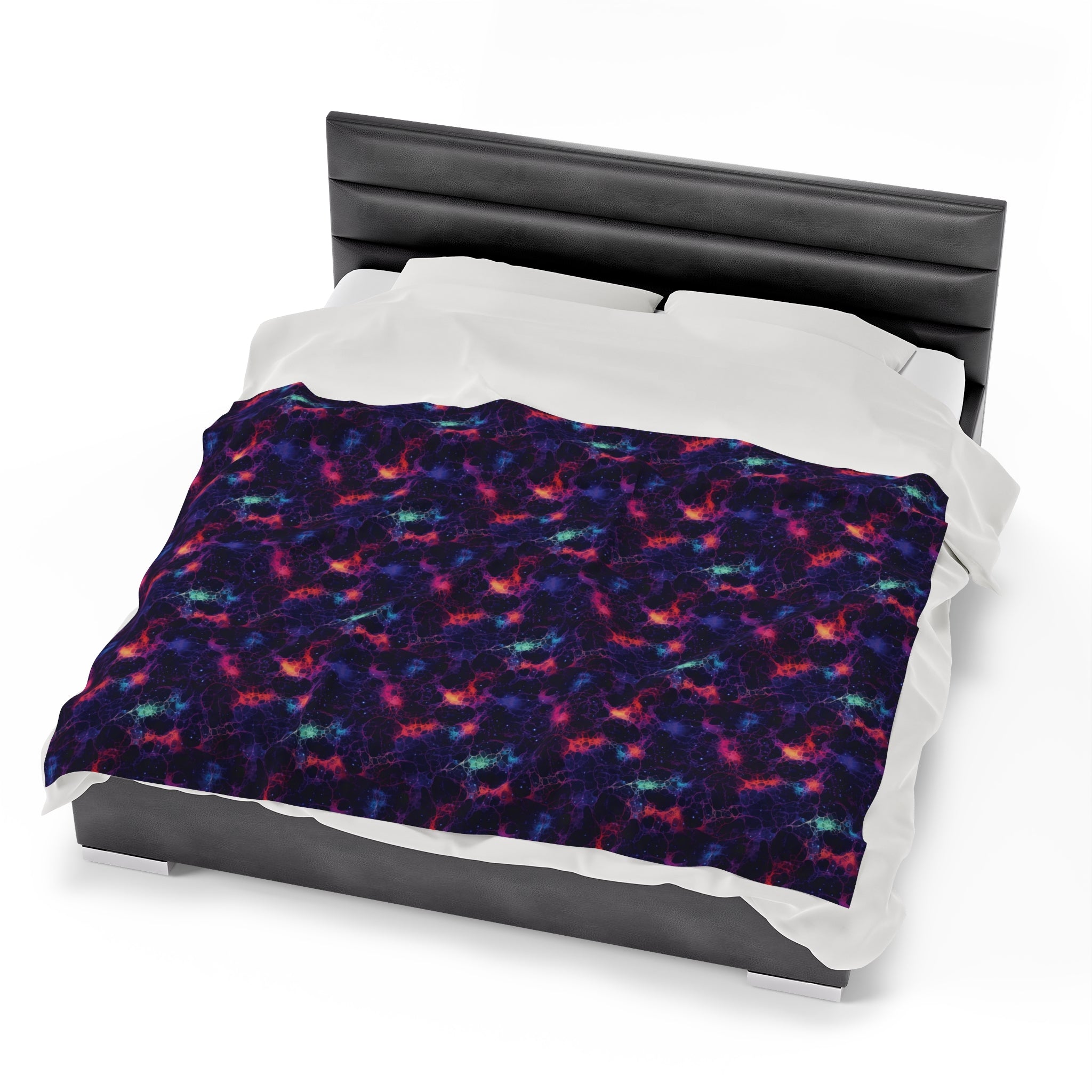 Velveteen Plush Blanket (AOP) - Fantasy Galaxies 08