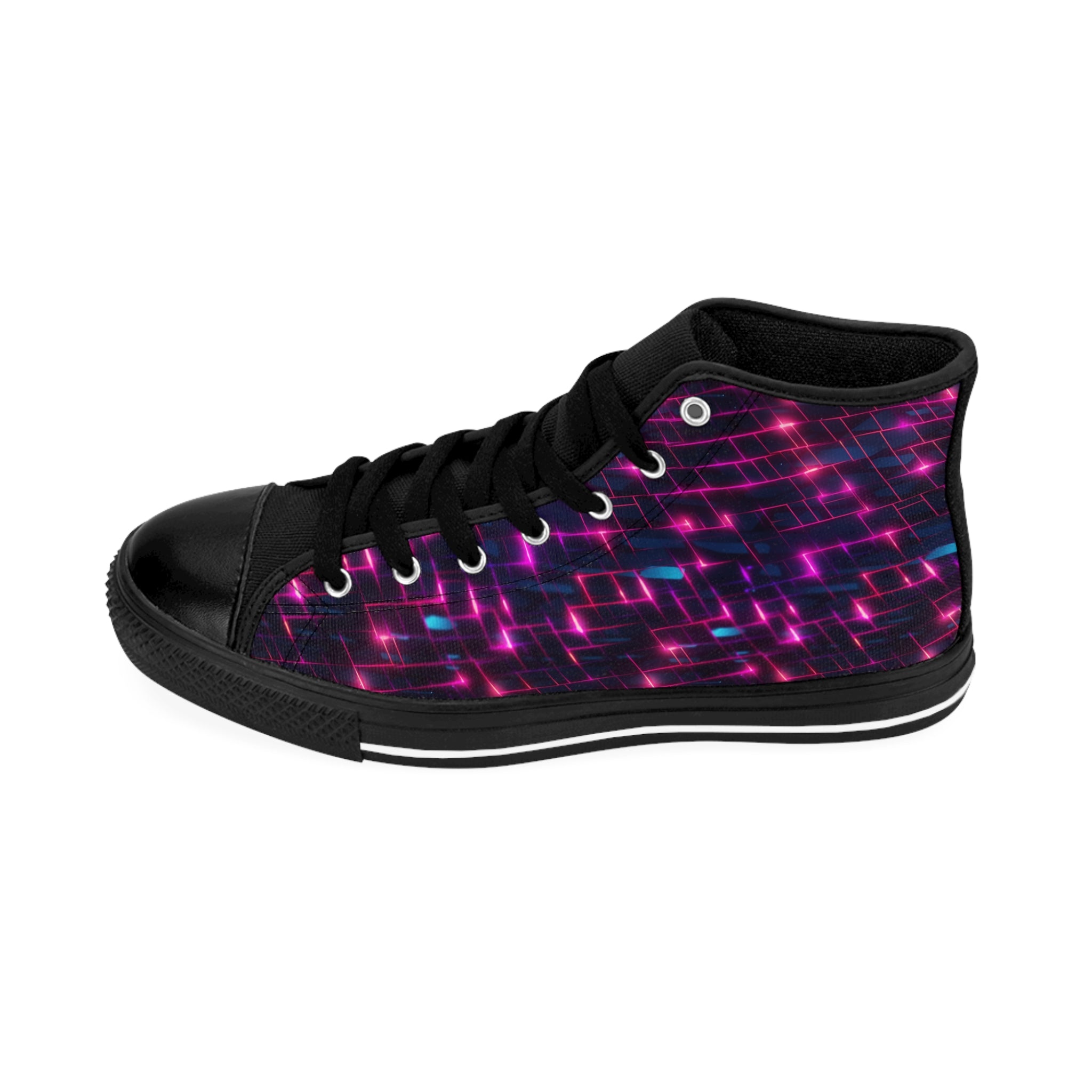 Men's Classic Sneakers (AOP) - Seamless Vibrant Synthwave Designs 03